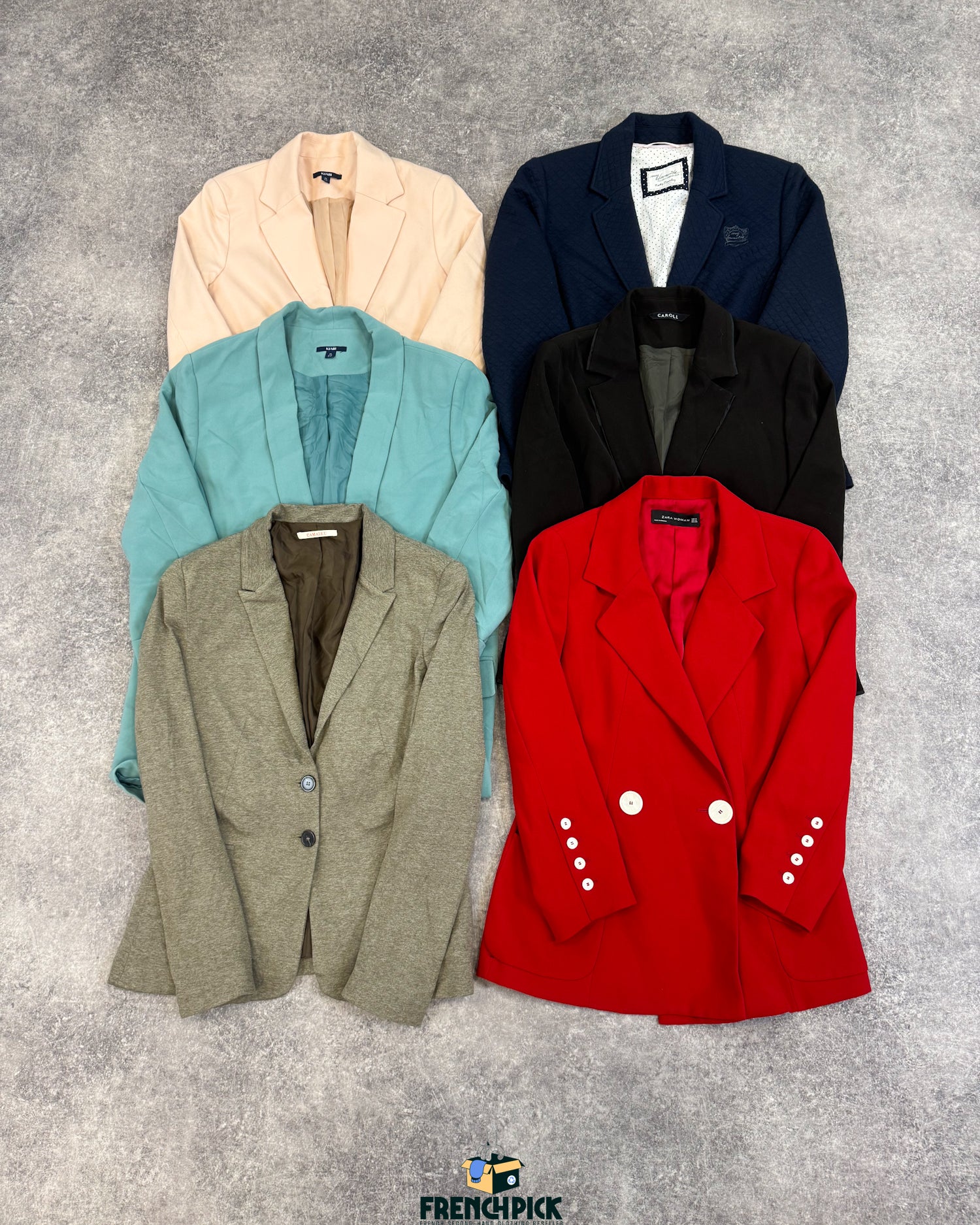 Blazer-colore-couleur-femme-marque-moderne-vintage-vetement-grossiste-friperie-wholesaler-seconde-main-occasion-textile-piece-80-90-2000-2010