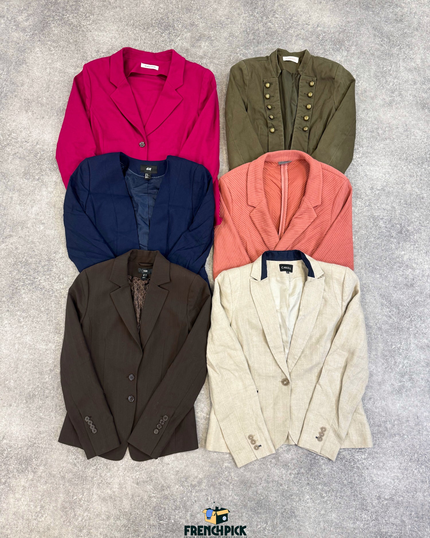 Blazer-colore-couleur-femme-marque-moderne-vintage-vetement-grossiste-friperie-wholesaler-seconde-main-occasion-textile-piece-80-90-2000-2010