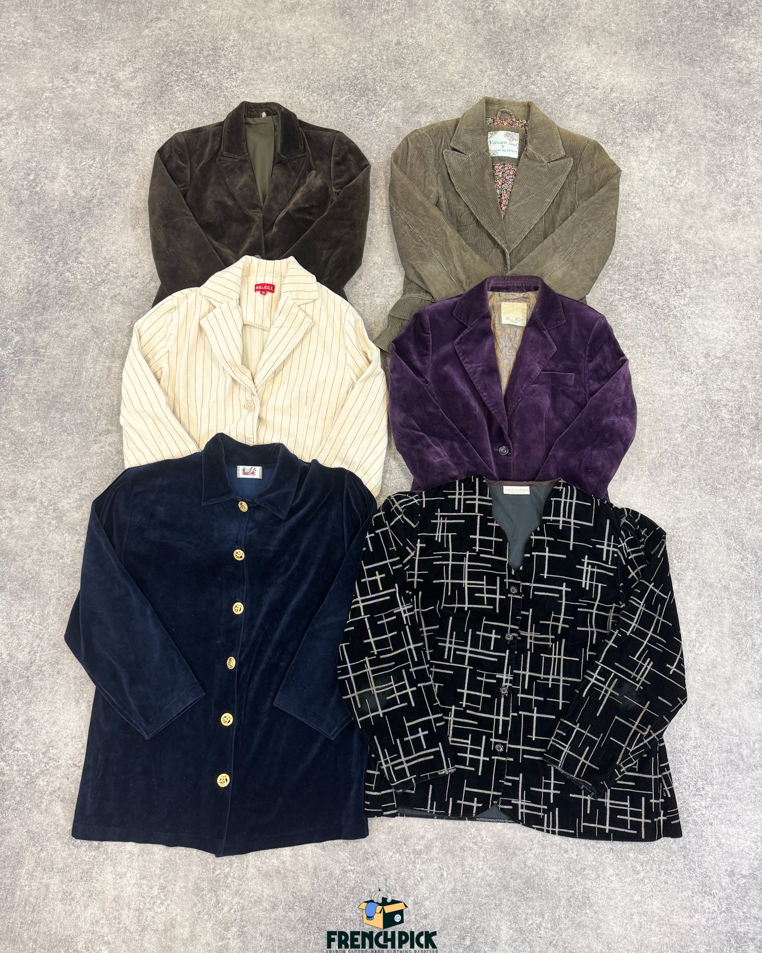 Blazer-velours-femme-marque-moderne-vintage-vetement-grossiste-friperie-wholesaler-seconde-main-occasion-textile-piece-80-90-2000-2010