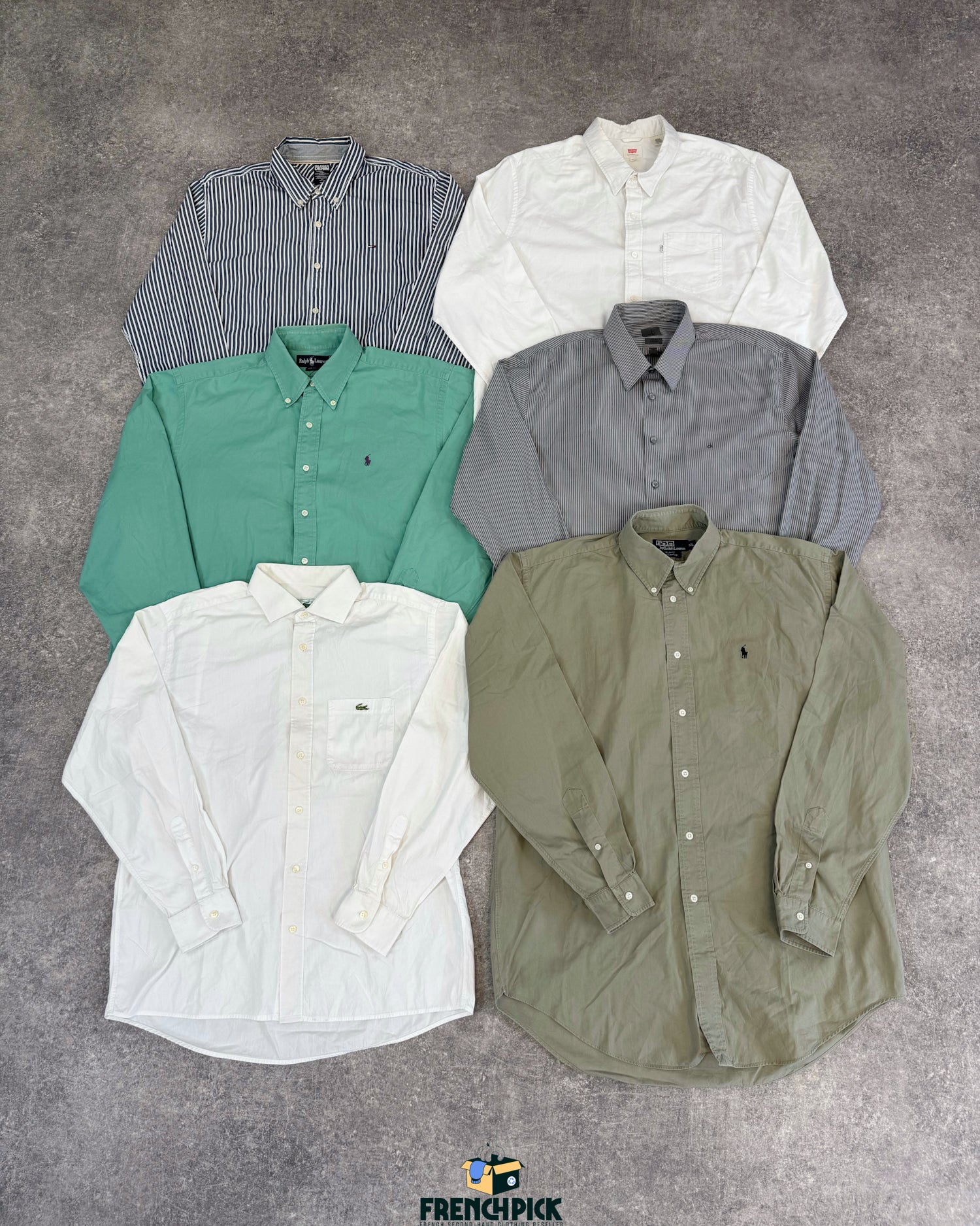 chemise-manches-longues-homme-marque-brand-lacoste-ralph-lauren-hugo-boss-columbia-femme-moderne-vintage-vetement-grossiste-friperie-wholesaler-seconde-main-marque-occasion-textile-piece-80-90-2000-2010-french-pick