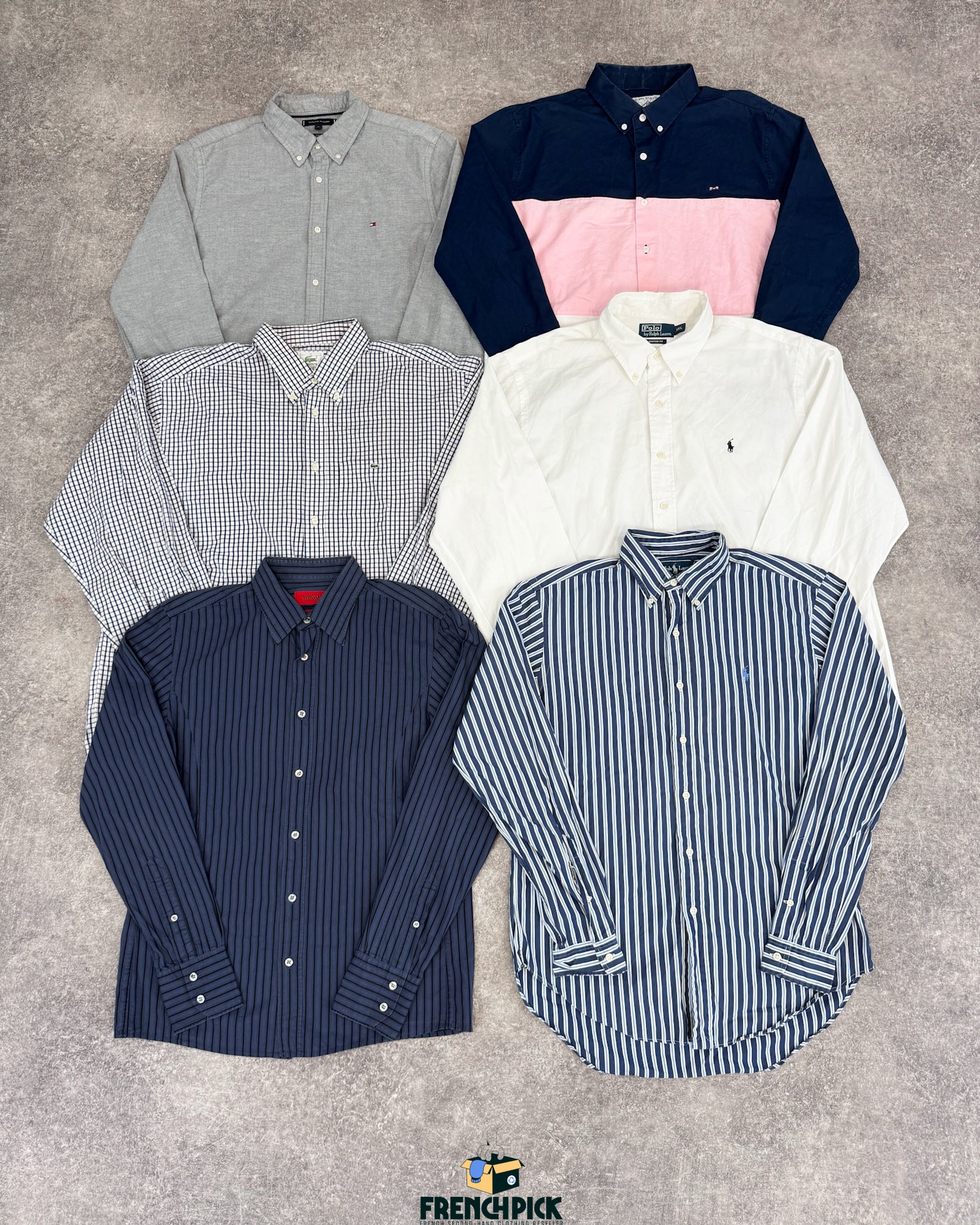 chemise-manches-longues-homme-marque-brand-lacoste-ralph-lauren-hugo-boss-columbia-femme-moderne-vintage-vetement-grossiste-friperie-wholesaler-seconde-main-marque-occasion-textile-piece-80-90-2000-2010-french-pick