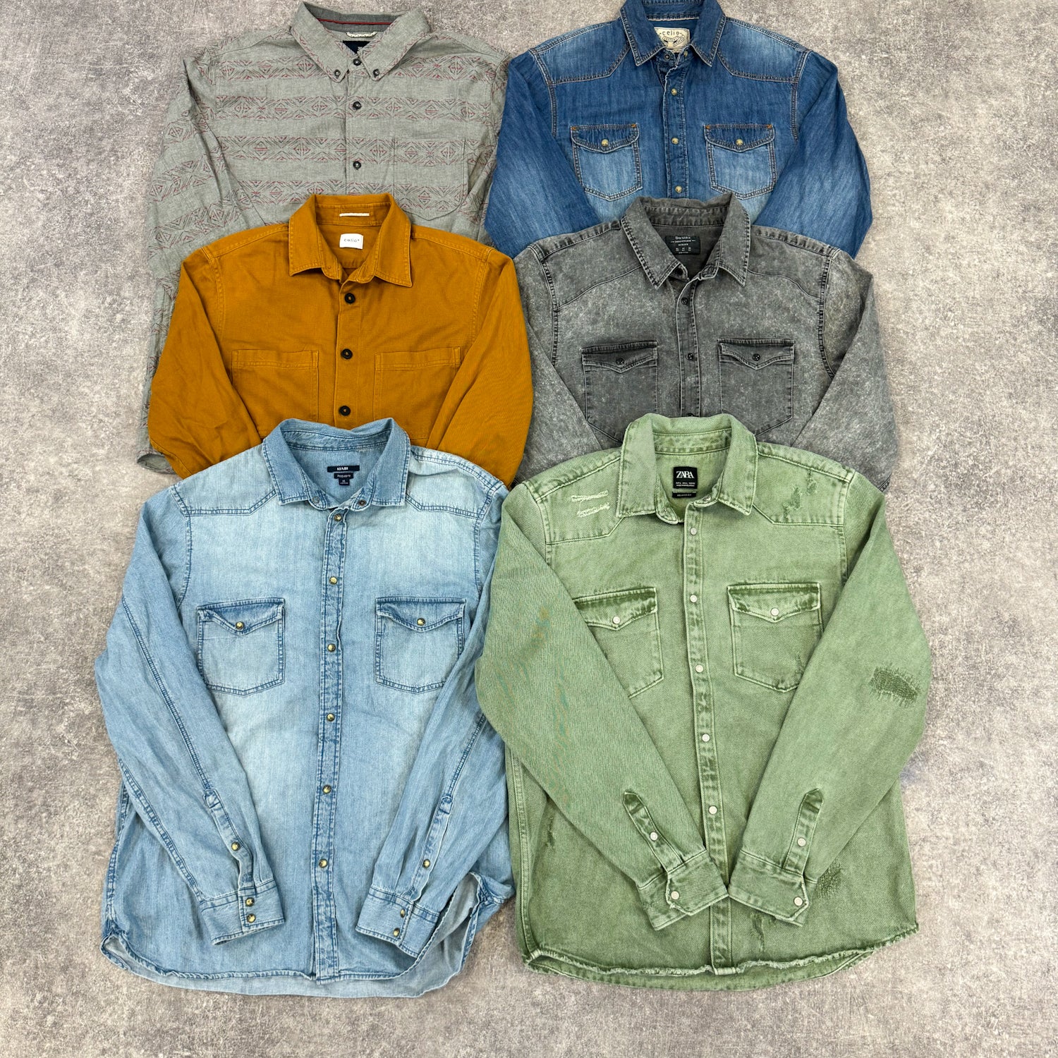 chemise-jean-grossiste-vintage-moderne-vetement-friperie-wholesaler-seconde-main-80-90-2000-2010