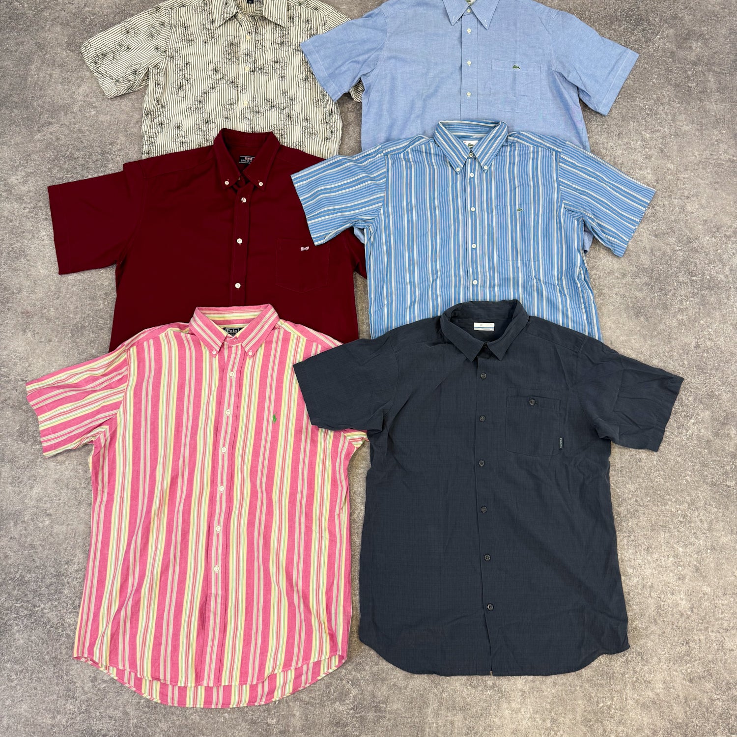 chemise-manches-courtes-homme-marque-brand-lacoste-ralph-lauren-hugo-boss-columbia-femme-moderne-vintage-vetement-grossiste-friperie-wholesaler-seconde-main-marque-occasion-textile-piece-80-90-2000-2010-french-pick