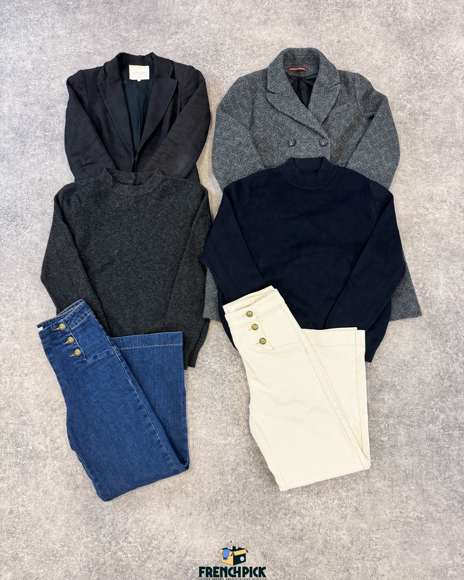 vetements-haut-de-game-maje-kooples-sandro-luxe-marques-american-vintage-cos-kenzo-homme-femme-moderne-vetement-grossiste-friperie-wholesaler-seconde-main-occasion-textile-piece-80-90-2000-2010-french-pick