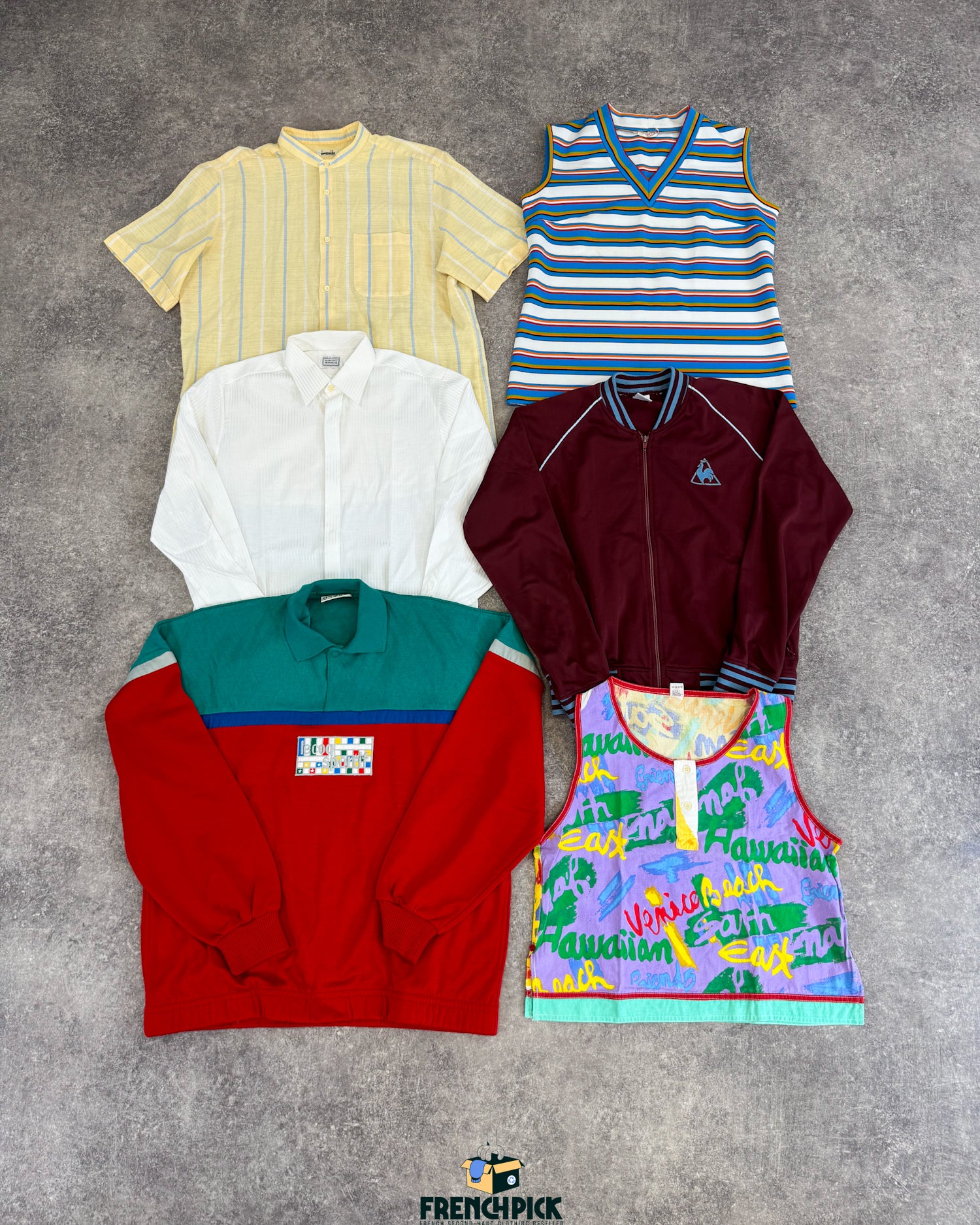 hauts-retro-t-shirt-chemise-marcel-sweat-veste-de-sport-annees-50-60-70-homme-vintage-vetement-grossiste-friperie-wholesaler-seconde-main-marque-occasion-textile-piece-annees-80-90-2000-2010-french-pick