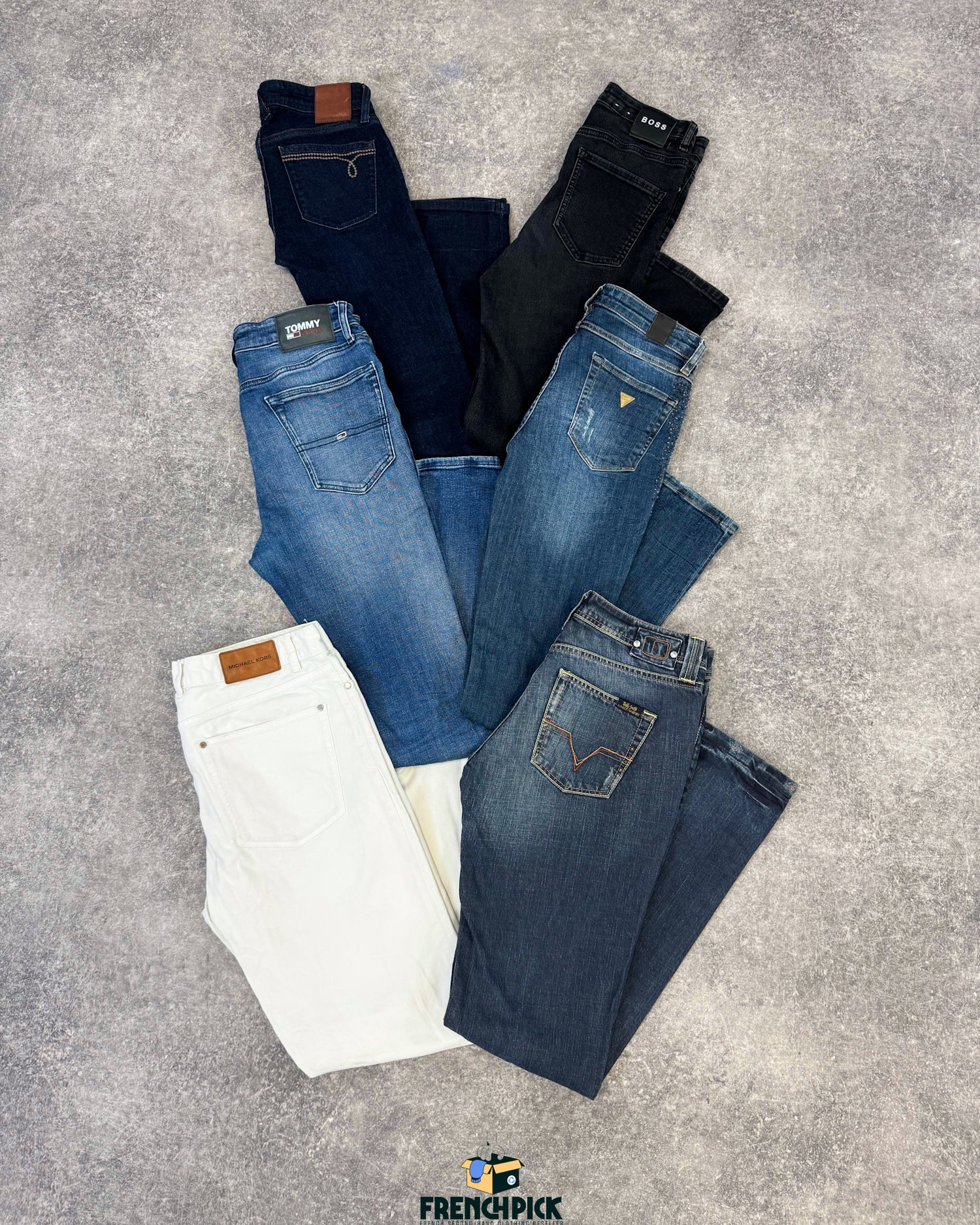 Jean-marques-brend-tommy-calvin-klein-gess-pierre-cardin-femme-vintage-moderne-vetement-grossiste-friperie-wholesaler-seconde-main-occasion-textile-piece-80-90-2000-2010-french-pick