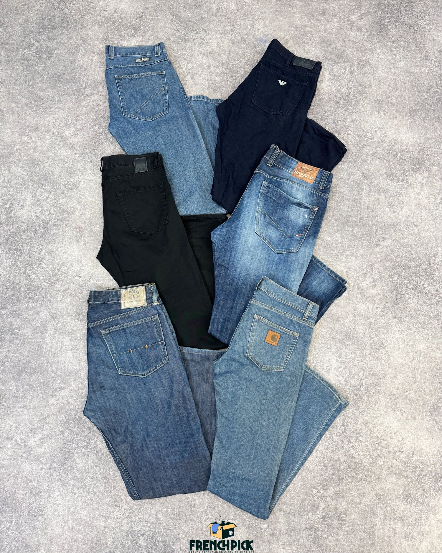 Jean-marques-brend-tommy-carhartt-lacoste-homme-vintage-moderne-vetement-grossiste-friperie-wholesaler-seconde-main-occasion-textile-piece-80-90-2000-2010-french-pick