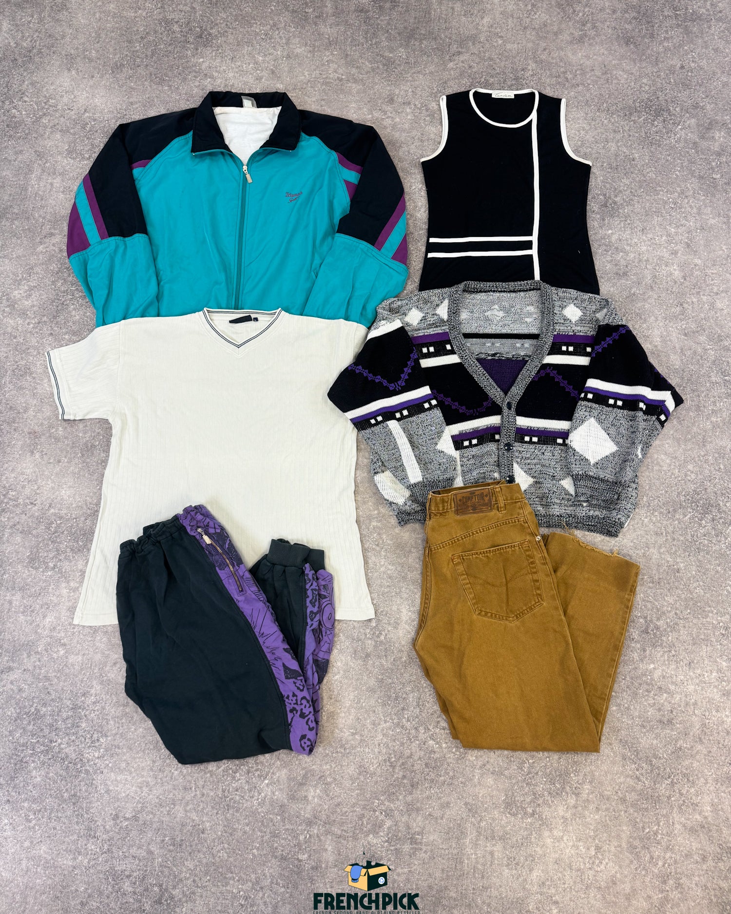 vetement-categorie-b-t-shirt-robe-jupe-jean-pull-gilet-top-jogging-veste-sweat-homme-femme-vintage-80-90-vetement-grossiste-friperie-wholesaler-seconde-main-marque-occasion-textile-piece-80-90-2000-2010-french-pick