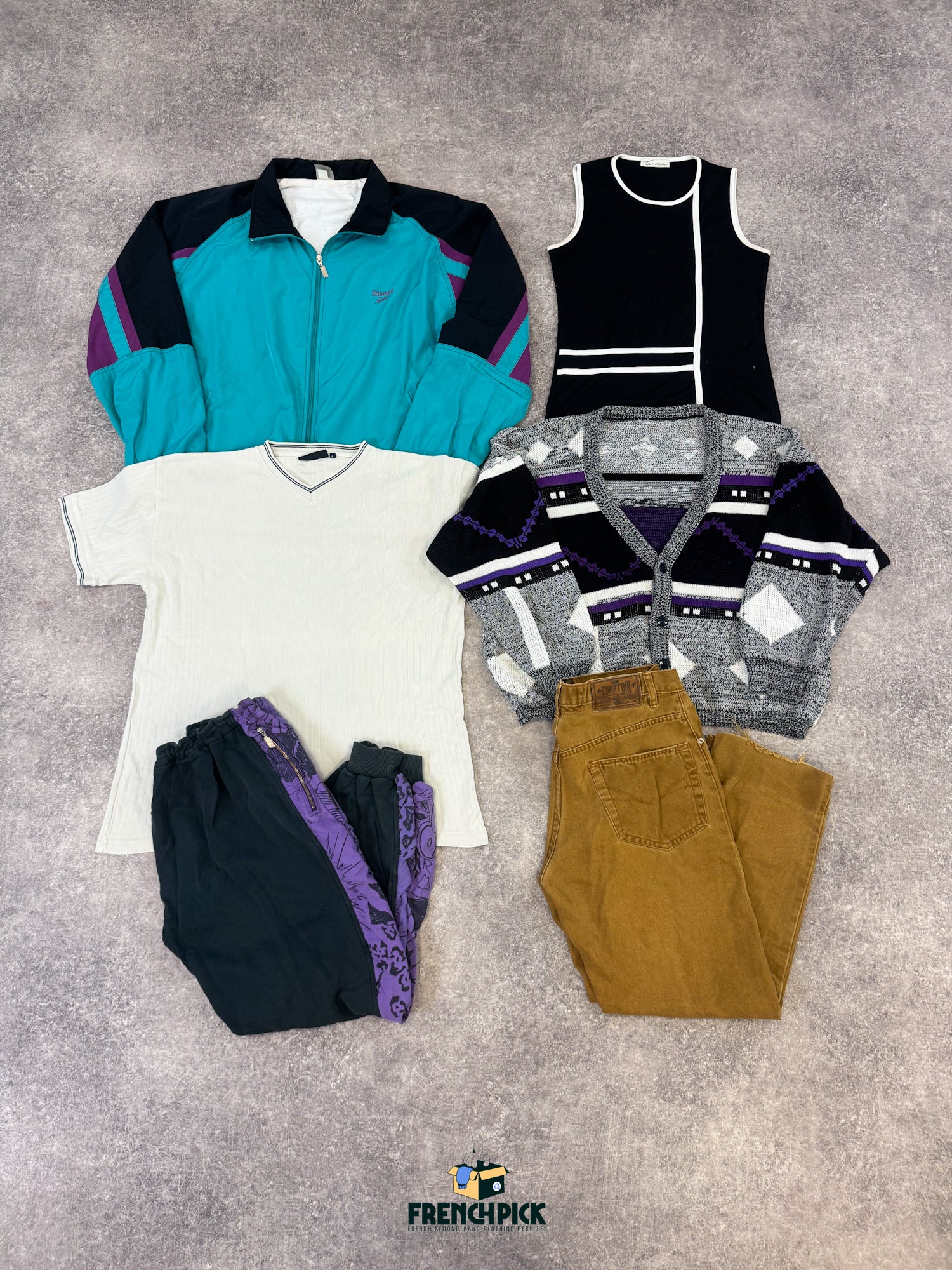 vetement-categorie-b-t-shirt-robe-jupe-jean-pull-gilet-top-jogging-veste-sweat-homme-femme-vintage-80-90-vetement-grossiste-friperie-wholesaler-seconde-main-marque-occasion-textile-piece-80-90-2000-2010-french-pick