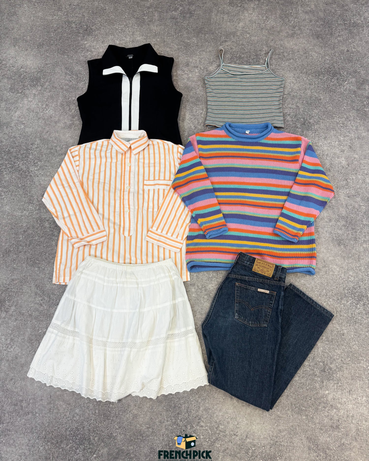 vetement-categorie-b-t-shirt-robe-jupe-jean-pull-gilet-top-jogging-veste-sweat-homme-femme-vintage-80-90-vetement-grossiste-friperie-wholesaler-seconde-main-marque-occasion-textile-piece-80-90-2000-2010-french-pick