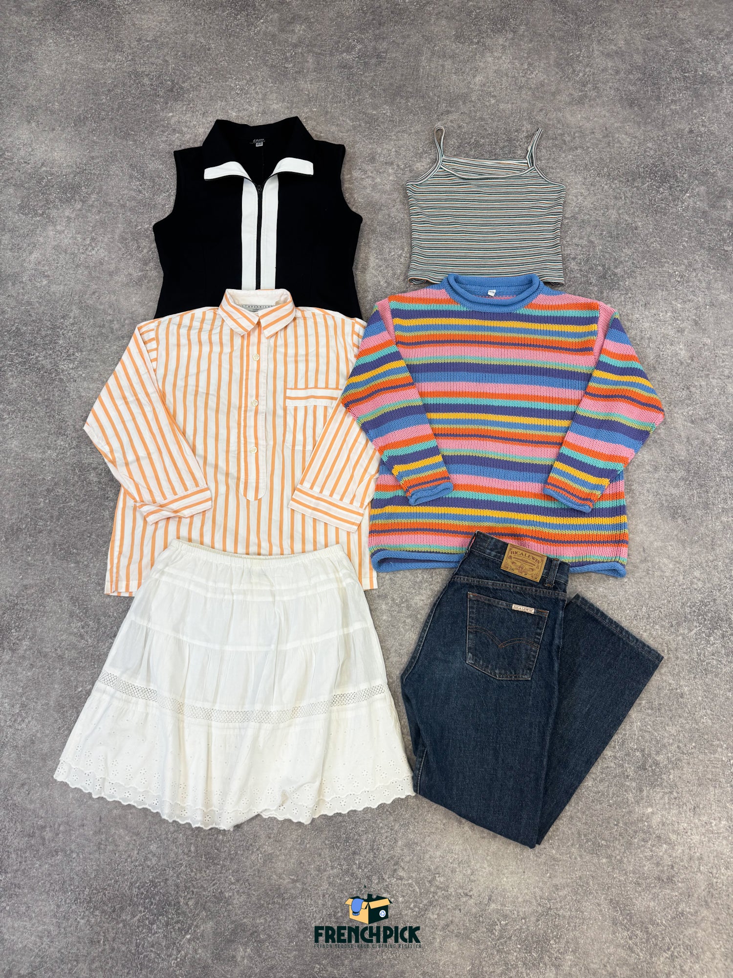 vetement-categorie-b-t-shirt-robe-jupe-jean-pull-gilet-top-jogging-veste-sweat-homme-femme-vintage-80-90-vetement-grossiste-friperie-wholesaler-seconde-main-marque-occasion-textile-piece-80-90-2000-2010-french-pick