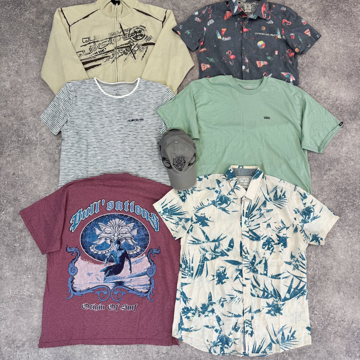 mix-surf-skate-t-shirt-chemise-skateur-surfeur-Quicksilver-Billabong-Oxbow-Vans-Huf-Rip-Curl-Element-homme-moderne-vintage-vetement-grossiste-friperie-wholesaler-seconde-main-marque-occasion-textile-piece-80-90-2000-2010-french-pick