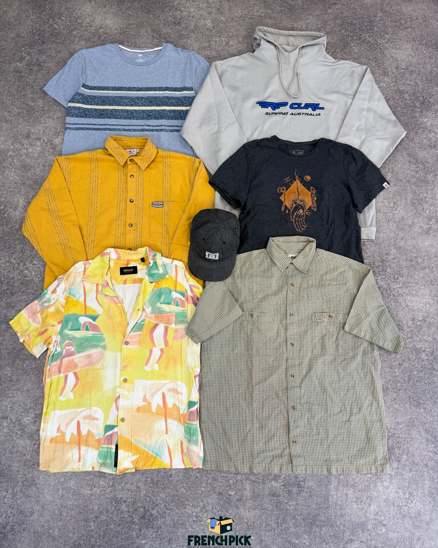 mix-surf-skate-t-shirt-chemise-skateur-surfeur-Quicksilver-Billabong-Oxbow-Vans-Huf-Rip-Curl-Element-homme-moderne-vintage-vetement-grossiste-friperie-wholesaler-seconde-main-marque-occasion-textile-piece-80-90-2000-2010-french-pick