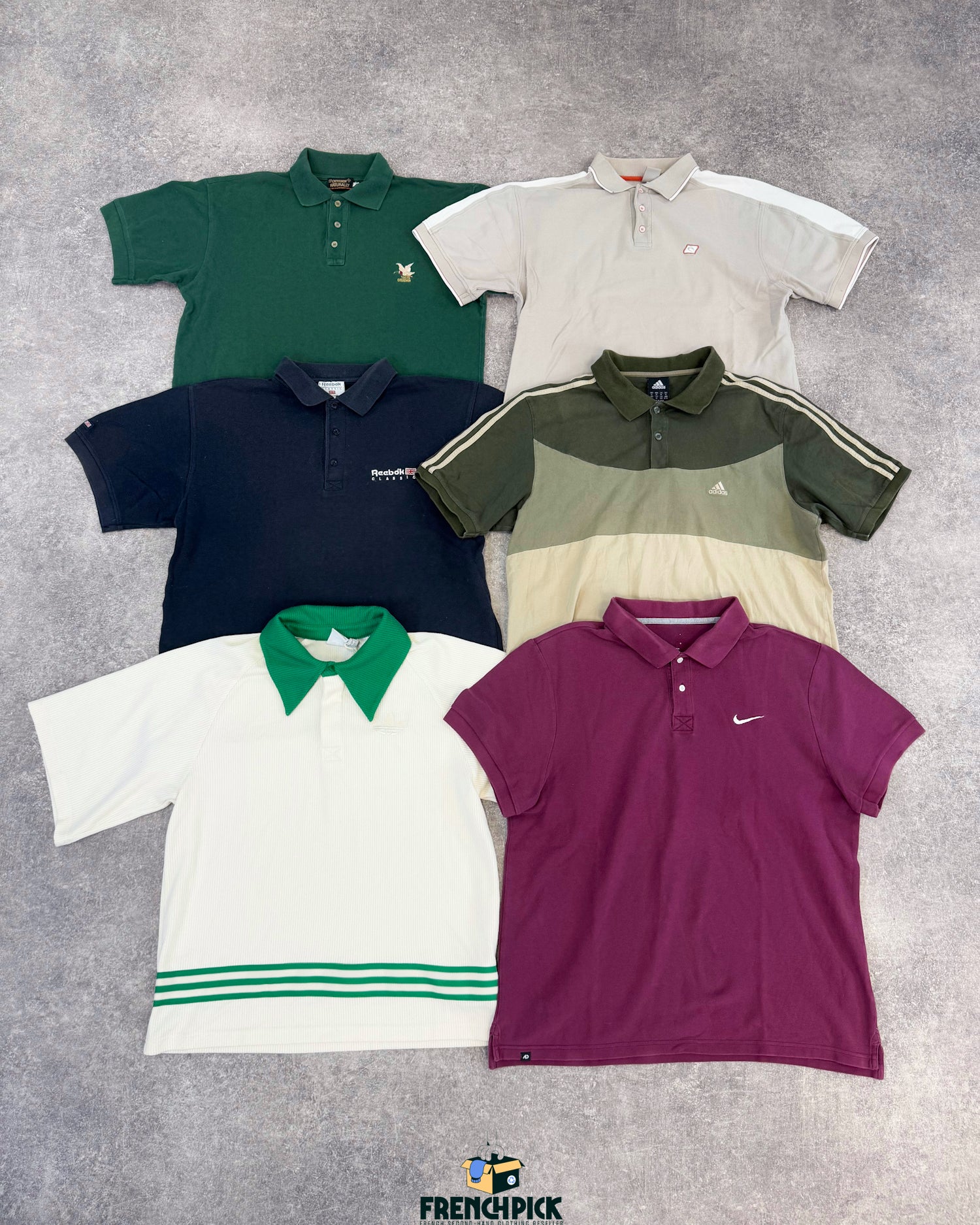 Polos-adidas-nike-homme-femme-moderne-vintage-vetement-grossiste-friperie-wholesaler-seconde-main-marque-occasion-textile-piece-80-90-2000-2010-french-pick