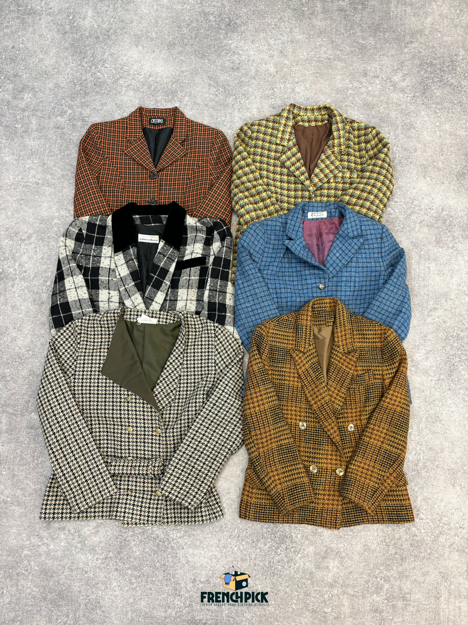 Blazers tartan d'occasion Grossiste vêtements de seconde main