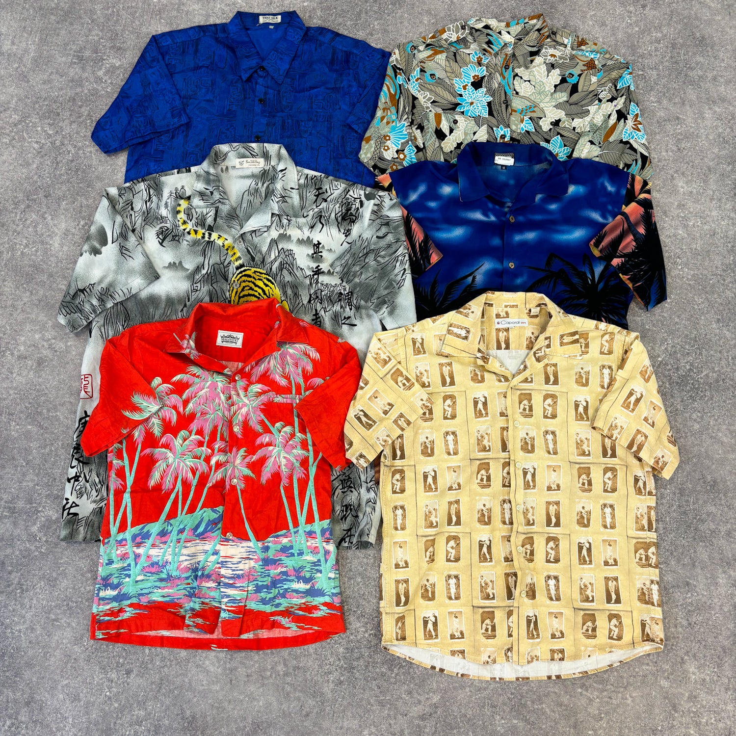 chemise-motifs-hawaï-seconde-main-grossiste-vintage-vetement-fripe-wholesale-style-annee-80-90-2000-2010