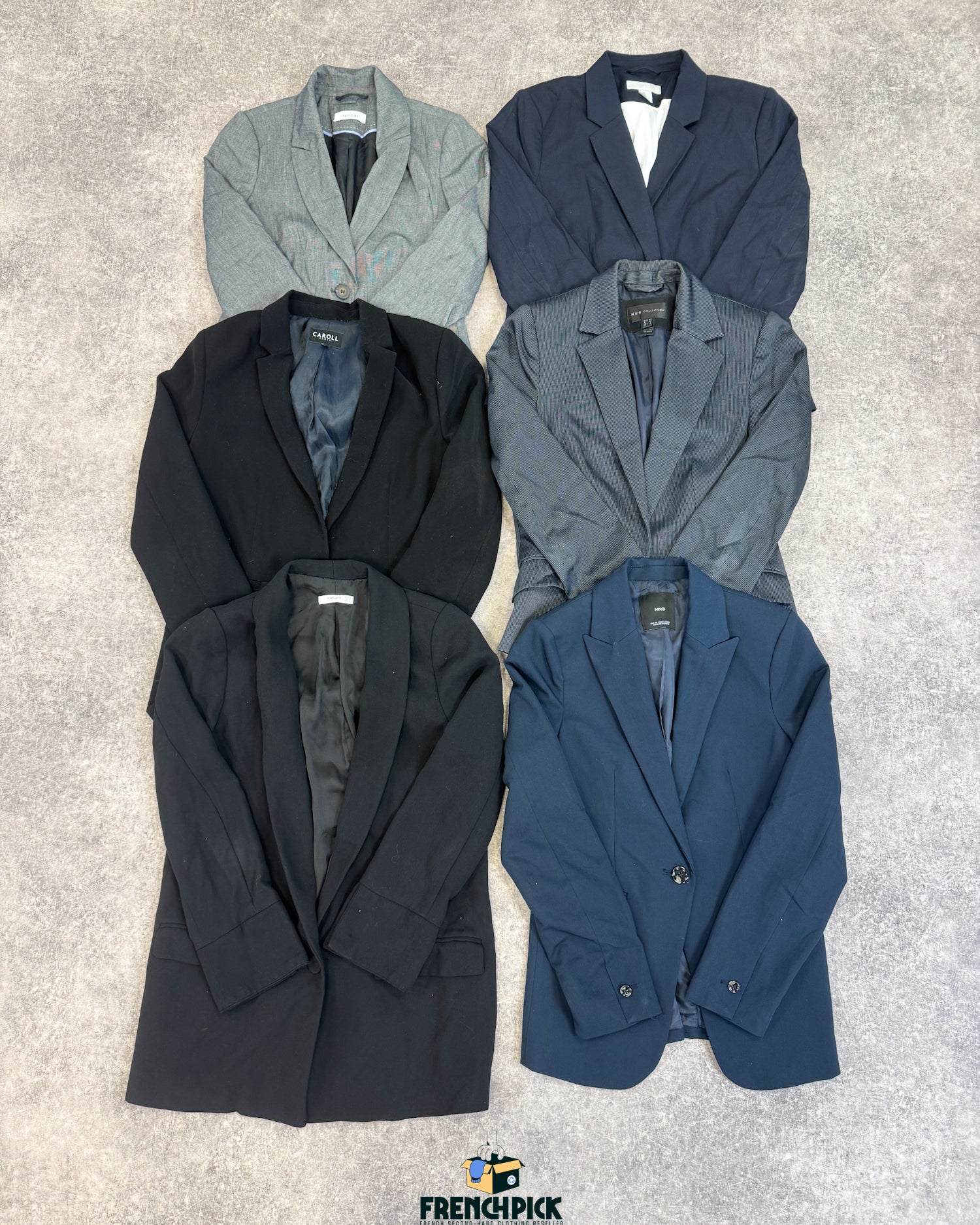 Veste-costume-tailleur-work-femme-marque-moderne-vintage-vetement-grossiste-friperie-wholesaler-seconde-main-occasion-textile-piece-80-90-2000-2010