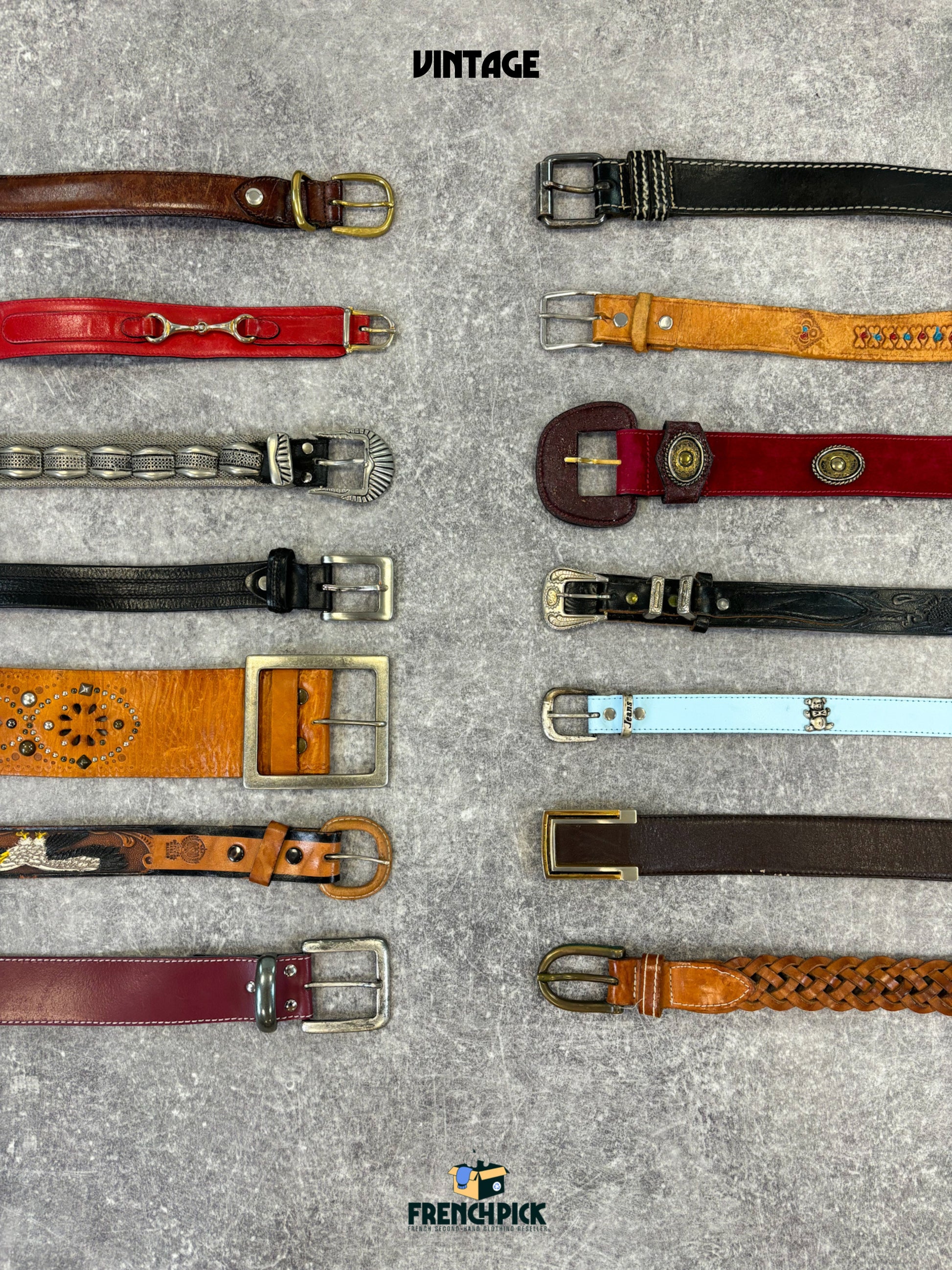 ceinture-cuir-tresse-cloute-homme-femme-marque-moderne-vintage-vetement-grossiste-friperie-wholesaler-seconde-main-occasion-textile-piece-80-90-2000-2010