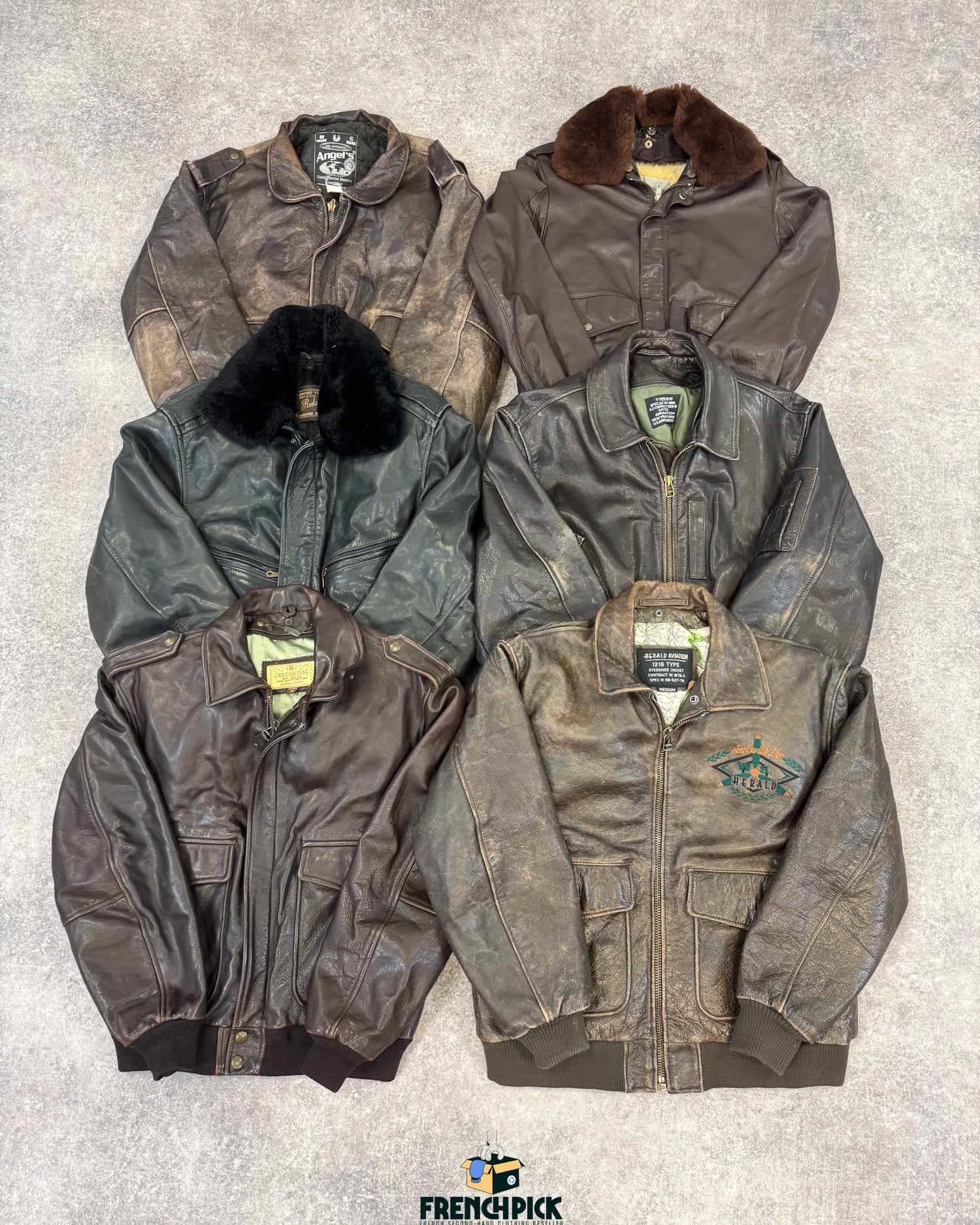 cuir-aviateur-manteau-vintage-vetement-friperie-wholesaler-seconde-main-80-90-2000-2010