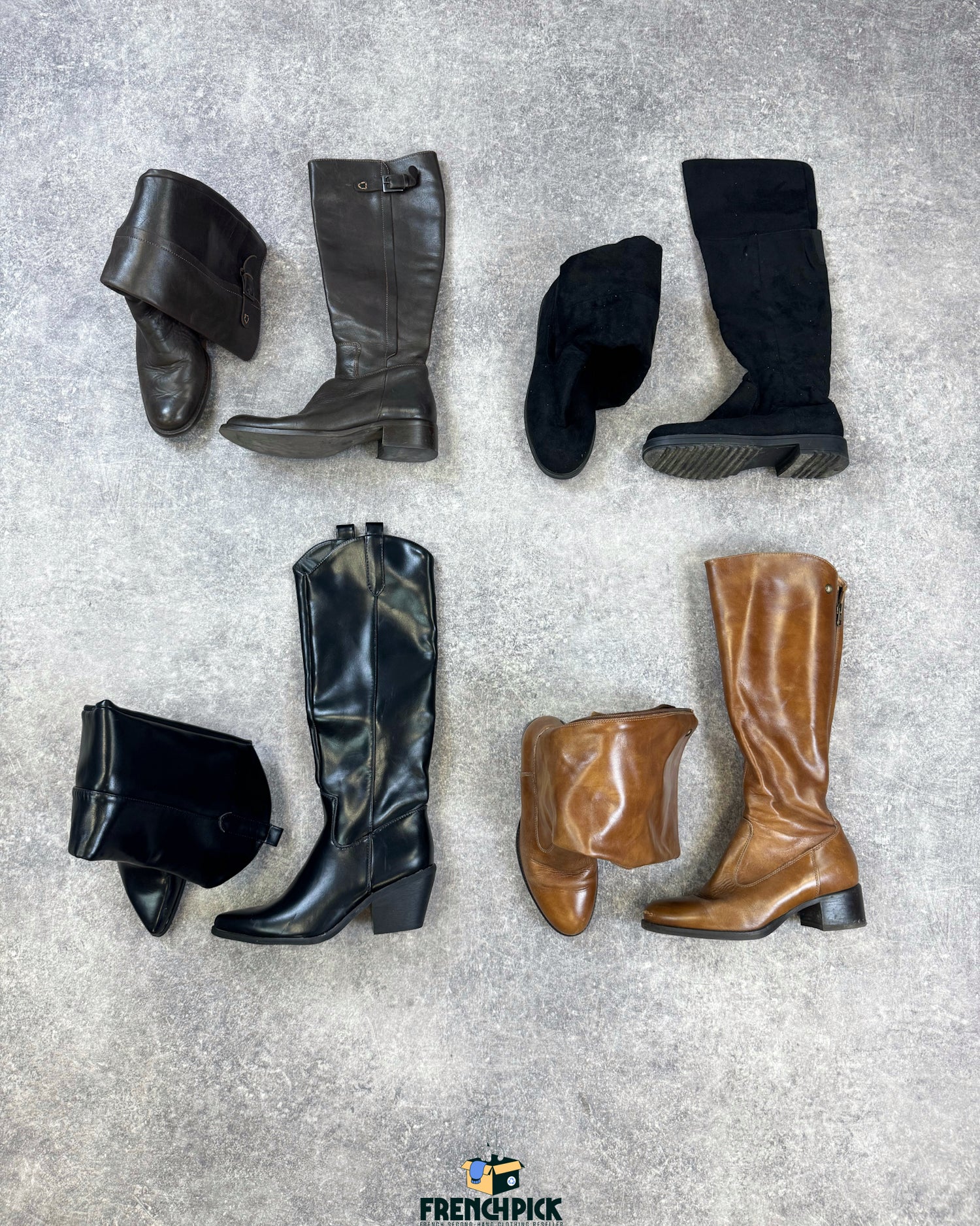 chaussures-bottes-bottines-cuir-hiver-femme-moderne-vetement-grossiste-friperie-wholesaler-seconde-main-marque-occasion-textile-piece-80-90-2000-2010-french-pick