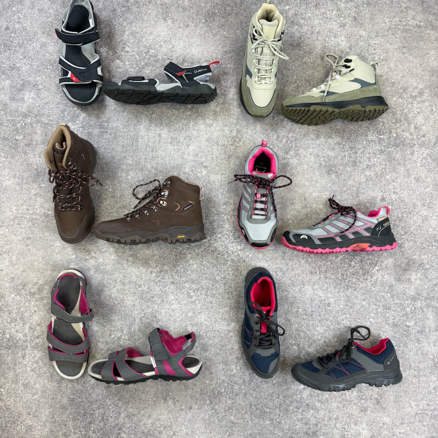 chaussures-de-randonne-montagne-merell-quechua-decathlon-the-north-face-femme-homme-moderne-vintage-vetement-grossiste-friperie-wholesaler-seconde-main-marque-occasion-textile-piece-80-90-2000-2010-french-pick