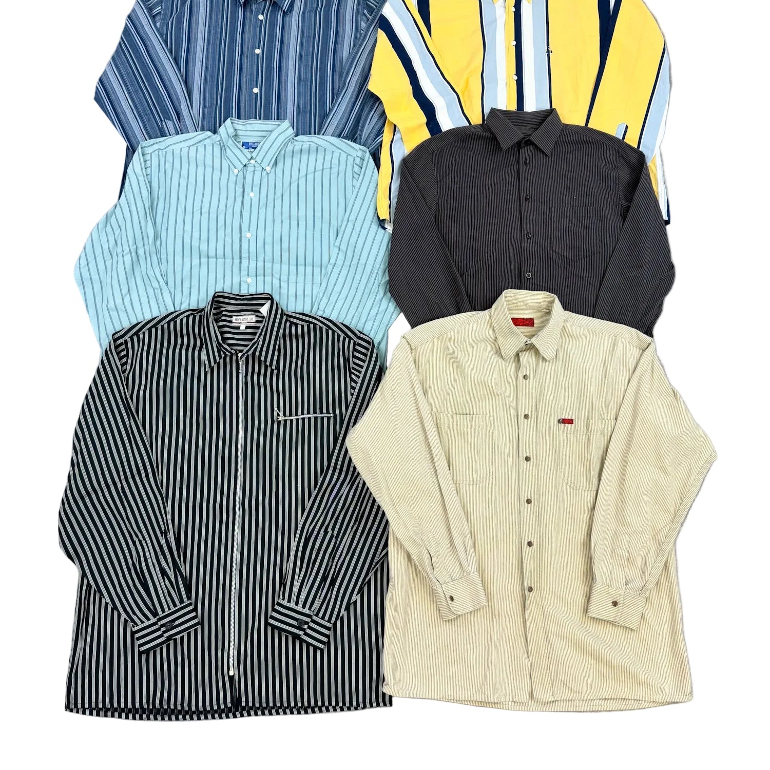 Chemise-a-rayures-couleurs-vintage-costume-vetements-tenues-soiree-workwear-bucheron-homme-femme-vintage-vetement-grossiste-friperie-wholesaler-seconde-main-marque-occasion-textile-piece-annees-80-90-2000-2010-french-pick-reseller-vinted-vente-en-ligne