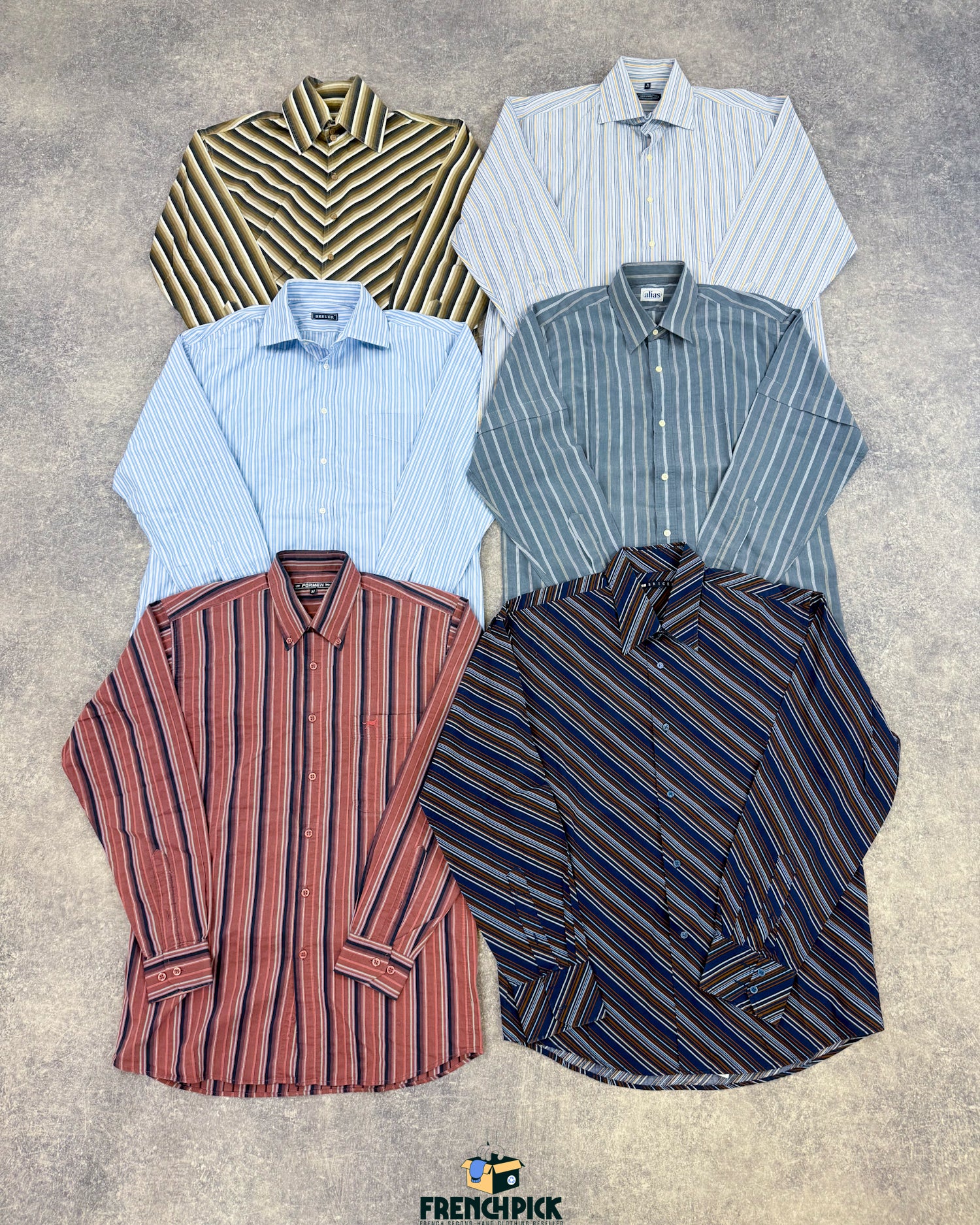 Chemise-a-rayures-couleurs-vintage-costume-vetements-tenues-soiree-workwear-bucheron-homme-femme-vintage-vetement-grossiste-friperie-wholesaler-seconde-main-marque-occasion-textile-piece-annees-80-90-2000-2010-french-pick-reseller-vinted