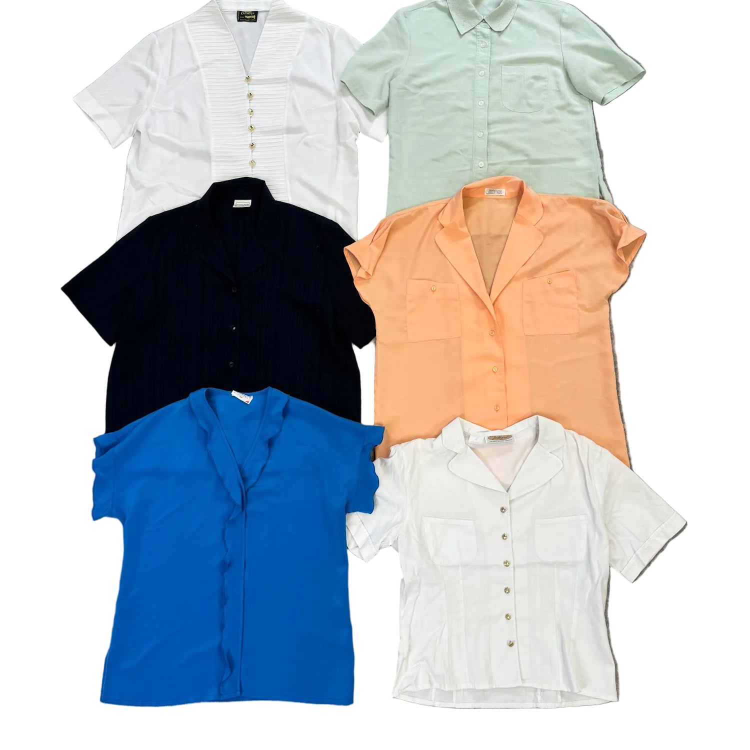 chemisier-uni-unis-manches-courtes-femme-vintage-vetement-grossiste-friperie-wholesaler-seconde-main-marque-occasion-textile-piece-annees-80-90-2000-2010-french-pick