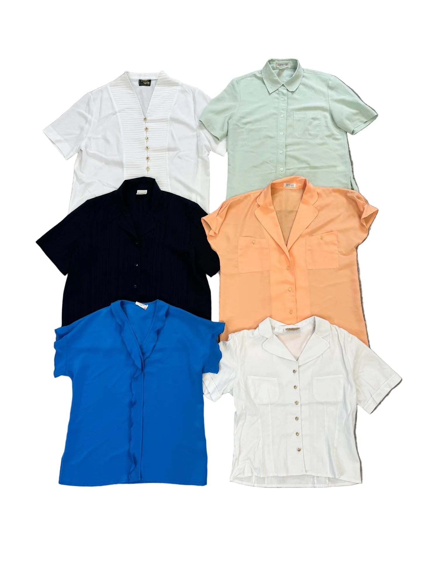 chemisier-uni-unis-manches-courtes-femme-vintage-vetement-grossiste-friperie-wholesaler-seconde-main-marque-occasion-textile-piece-annees-80-90-2000-2010-french-pick