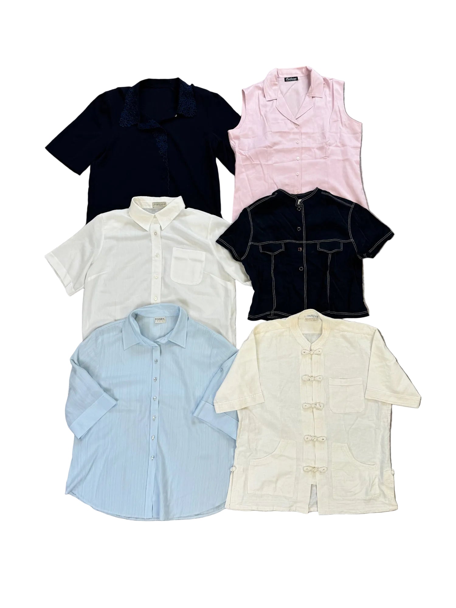 chemisier-uni-unis-manches-courtes-femme-vintage-vetement-grossiste-friperie-wholesaler-seconde-main-marque-occasion-textile-piece-annees-80-90-2000-2010-french-pick