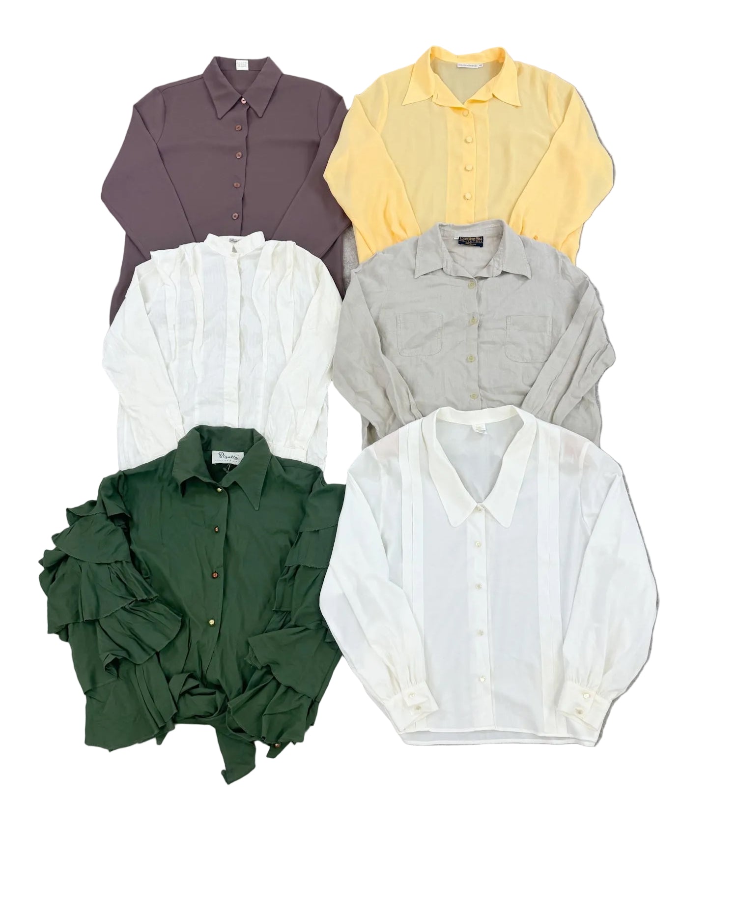 chemisier-uni-unis-ete-leger-manches-longues-80-90-femme-vintage-vetement-grossiste-friperie-wholesaler-seconde-main-marque-occasion-textile-piece-annees-80-90-2000-2010-french-pick-reseller-vinted