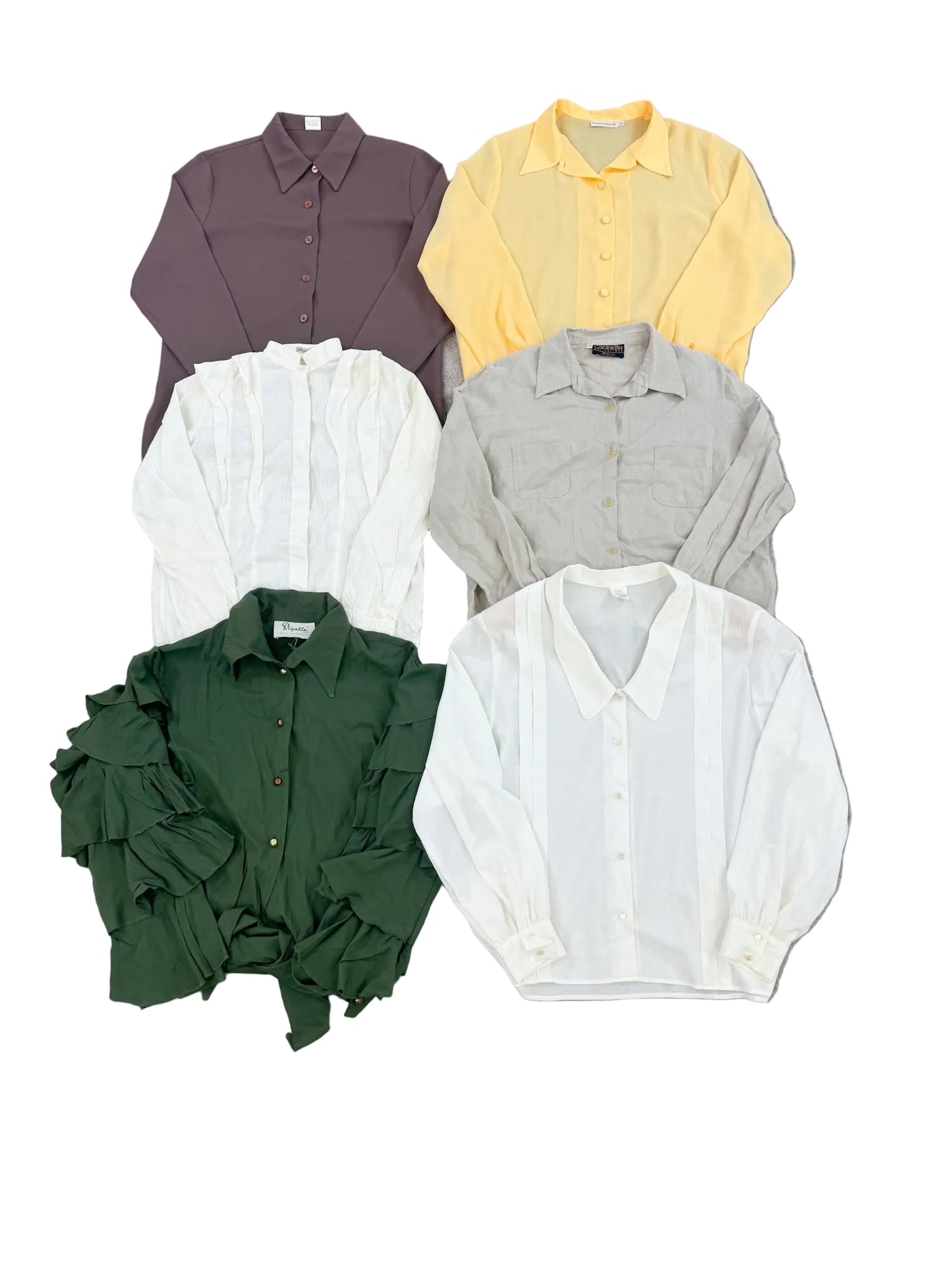chemisier-uni-unis-ete-leger-manches-longues-80-90-femme-vintage-vetement-grossiste-friperie-wholesaler-seconde-main-marque-occasion-textile-piece-annees-80-90-2000-2010-french-pick-reseller-vinted