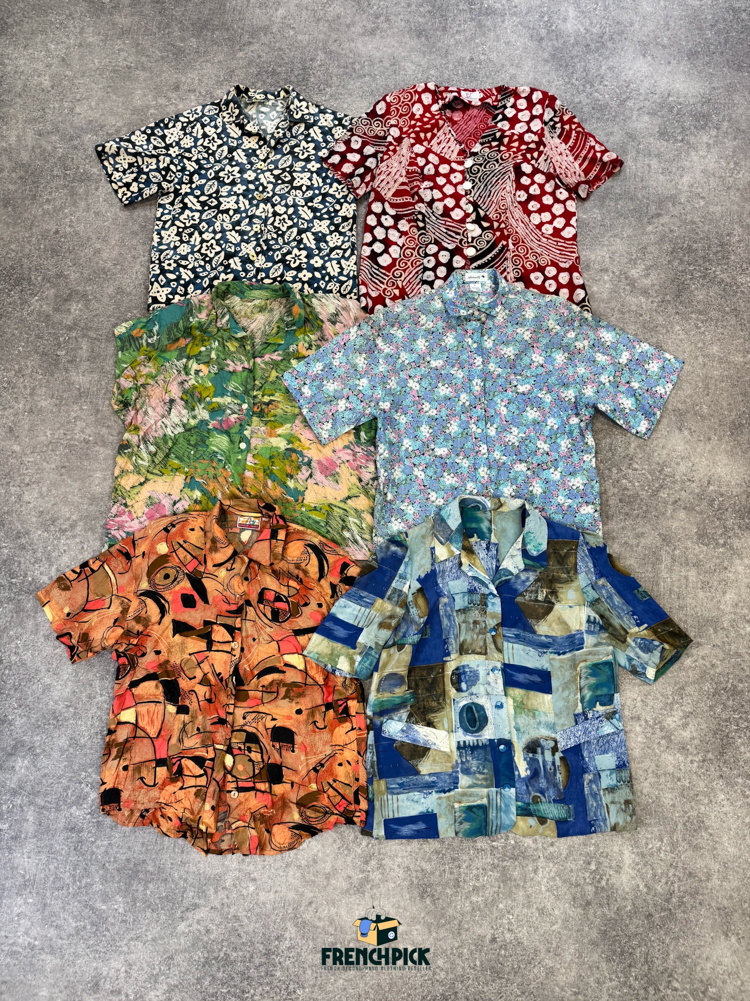 chemisier-manches-courtes-motifs-rayures-carreaux-femme-vintage-vetement-grossiste-friperie-wholesaler-seconde-main-marque-occasion-textile-piece-annees-80-90-2000-2010-french-pick