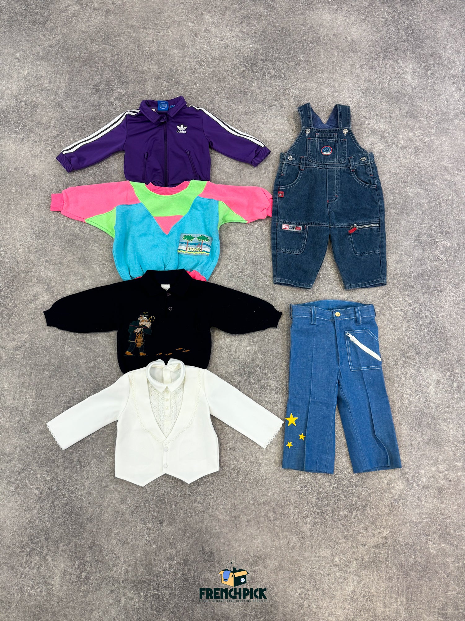 vetements-bebe-enfant-0-16-ans-ete-hiver-pantalon-tee-shirt-robe-shorts-combinaison-jupes-polo-jean-pull-sweat-gilet-blouson-grossiste-vintage-moderne-vetement-friperie-wholesaler-seconde-main-80-90-2000-2010-french-pick
