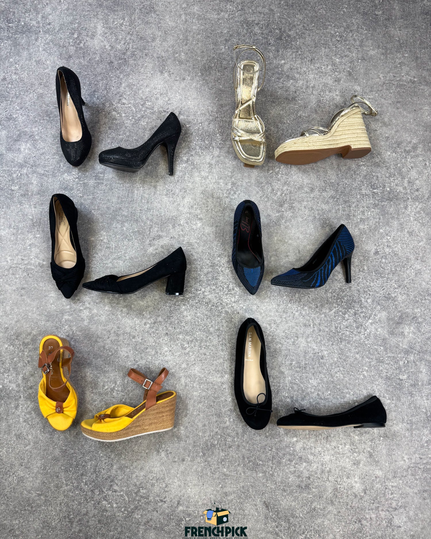 chaussures-a-talons-escarpins-compenses-toile-cuir-soiree-ballerines-femme-moderne-vetement-grossiste-friperie-wholesaler-seconde-main-marque-occasion-textile-piece-80-90-2000-2010-french-pick