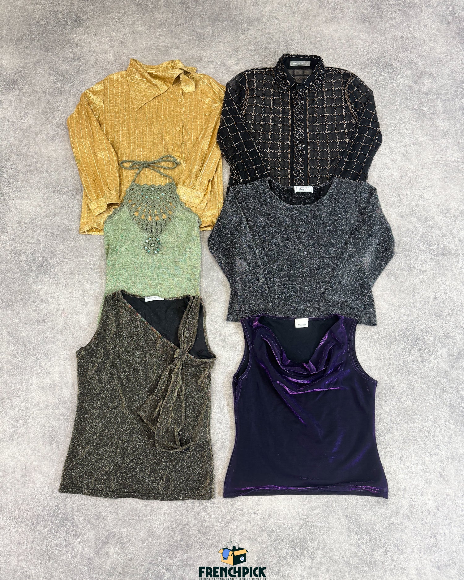 Vetements-tenues-fete-soiree-nouvel-an-noel-robe-paillettes-sequin-top-chemise-pantalon-femme-vintage-vetement-grossiste-friperie-wholesaler-seconde-main-marque-occasion-textile-piece-annees-80-90-2000-2010-french-pick