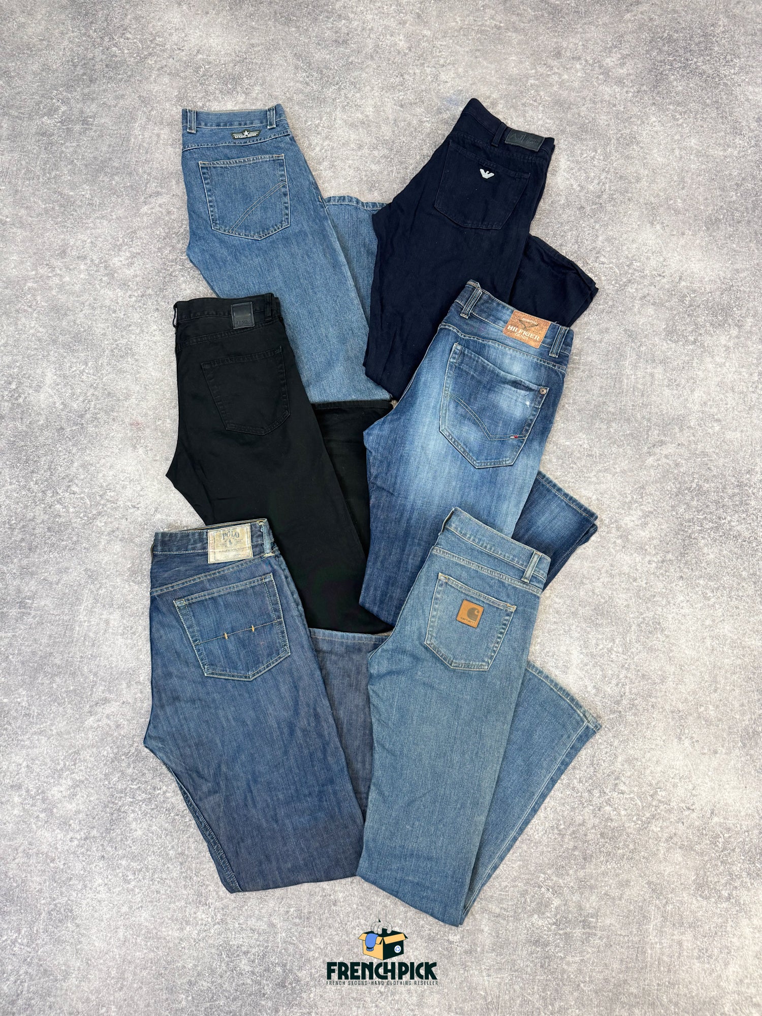Jean-marques-brend-tommy-carhartt-lacoste-homme-vintage-moderne-vetement-grossiste-friperie-wholesaler-seconde-main-occasion-textile-piece-80-90-2000-2010-french-pick