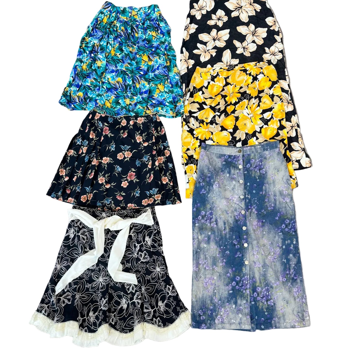 jupe-vintage-fleurs-fleurie-femme-unie-a-motifs-ete-hiver-vetement-grossiste-friperie-wholesaler-seconde-main-marque-occasion-textile-piece-80-90-2000-2010-Y2K-french-pick-reseller-vinted