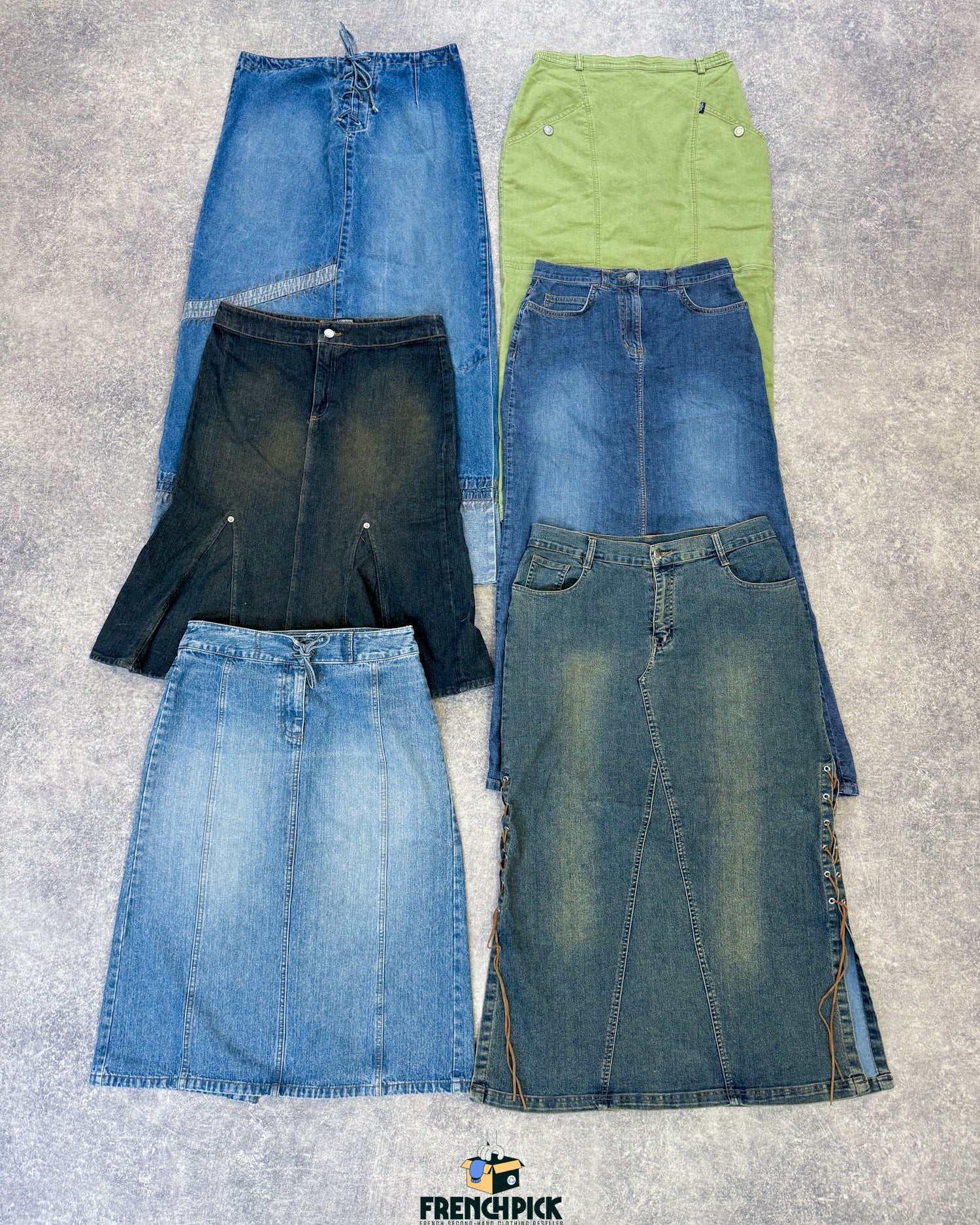 jupe-en-jean-longue-denim-mini-jupe-Y2K-femme-vintage-vetement-grossiste-friperie-wholesaler-seconde-main-marque-occasion-textile-piece-80-90-2000-2010-french-pick