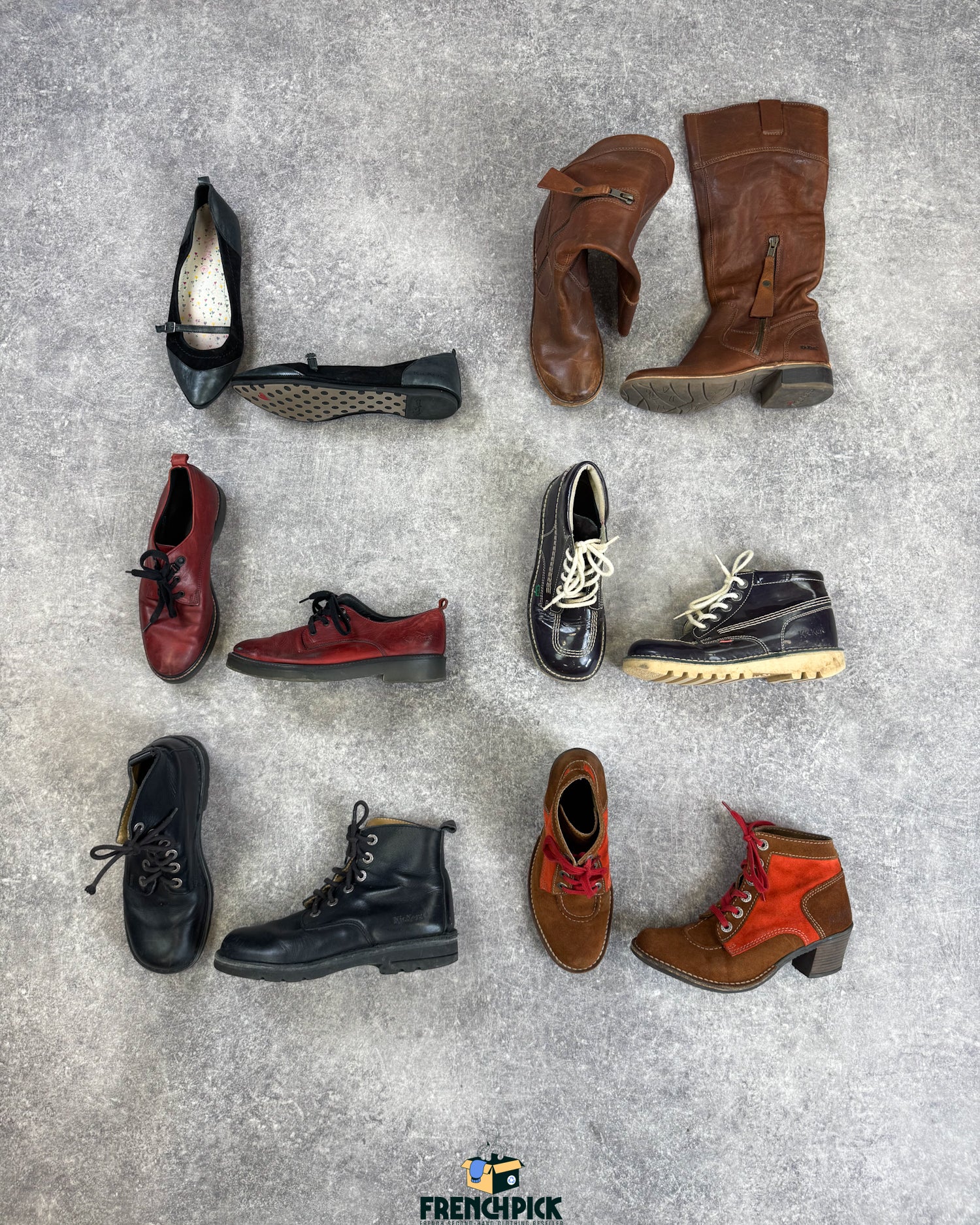 chaussures-marque-kickers-femme-vintage-moderne-vetement-grossiste-friperie-wholesaler-seconde-main-marque-occasion-textile-piece-80-90-2000-2010-french-pick