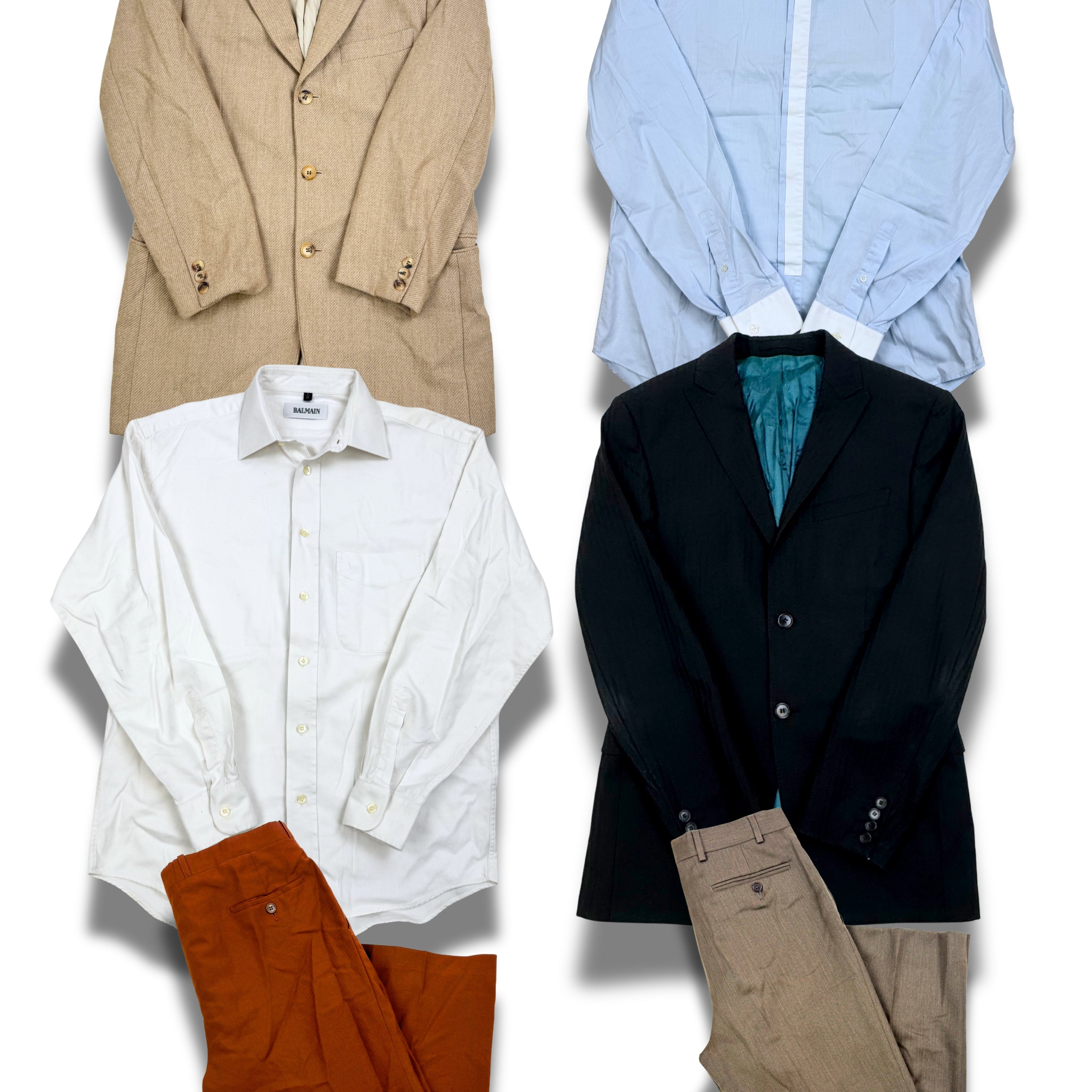 vetements-de-luxe-tailoring-costume-blazer-chemise-pantalon-de-costume-cravate-dior-givenchhy-kenzo-armany-lanvin-burberry-homme-ete-hiver-vetement-vintage-moderne-grossiste-friperie-wholesaler-seconde-main-marque-occasion-revente-textile-piece-80-90-2000-2010-Y2K-french-pick-reseller-vinted