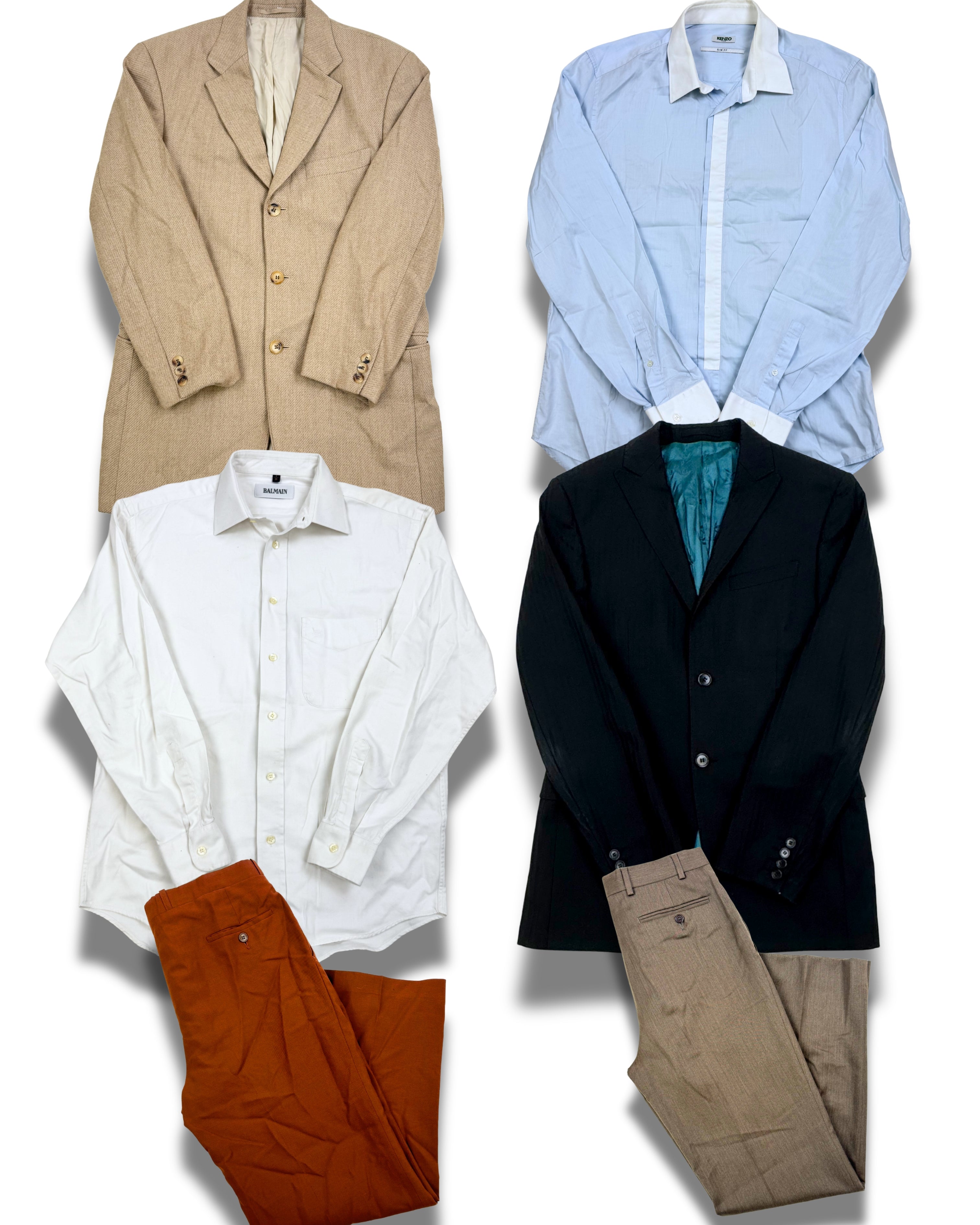 vetements-de-luxe-tailoring-costume-blazer-chemise-pantalon-de-costume-cravate-dior-givenchhy-kenzo-armany-lanvin-burberry-homme-ete-hiver-vetement-vintage-moderne-grossiste-friperie-wholesaler-seconde-main-marque-occasion-revente-textile-piece-80-90-2000-2010-Y2K-french-pick-reseller-vinted