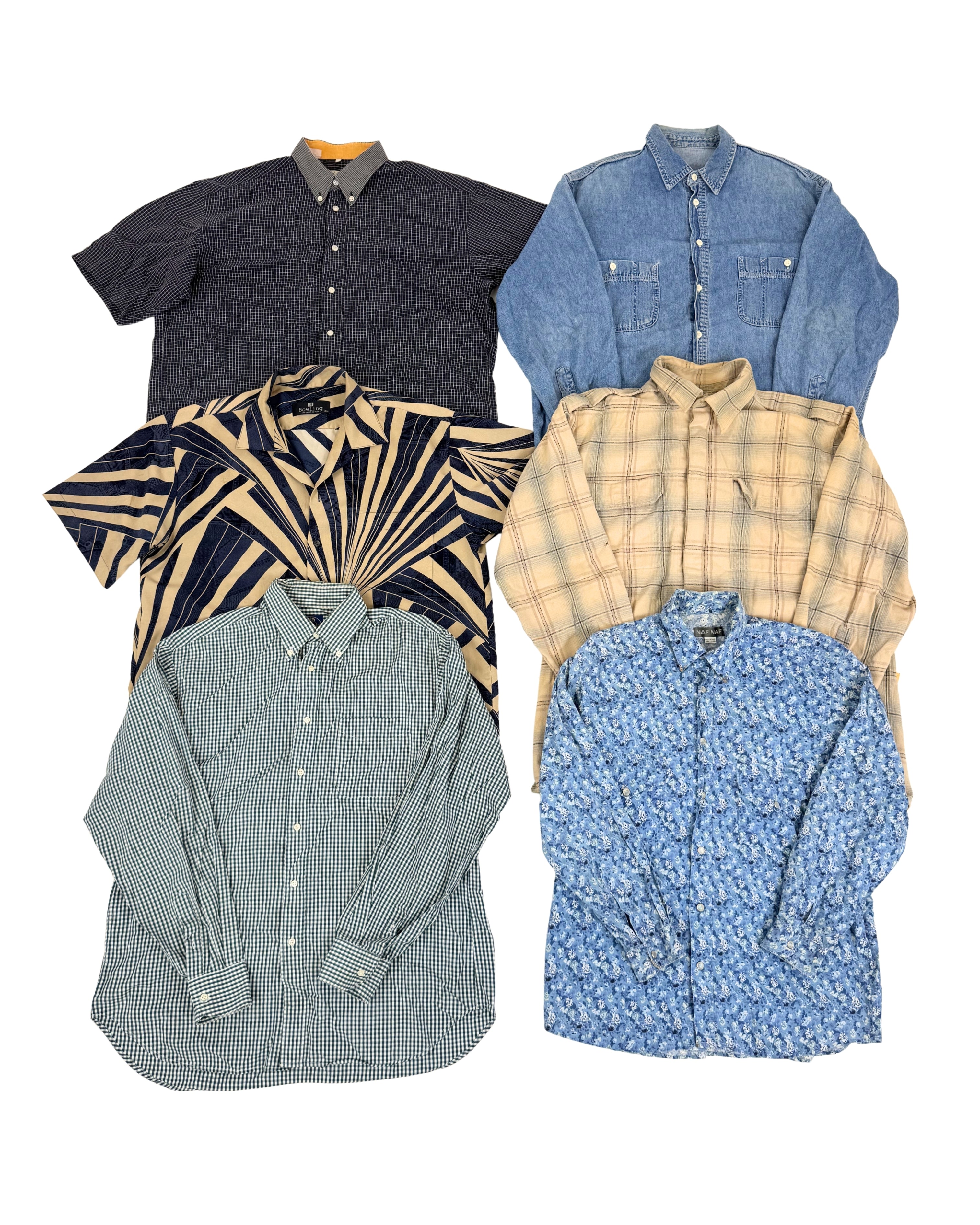 grade-b-vetements-chemise-manches-courtes-longues-chemises-legere-epaisse-costume-flanelle-ete-hiver-printemps-automne-vintage-homme-femme-vintage-80-90-vetement-grossiste-friperie-wholesaler-seconde-main-marque-occasion-textile-piece-80-90-2000-2010-french-pick-reseller-vinted