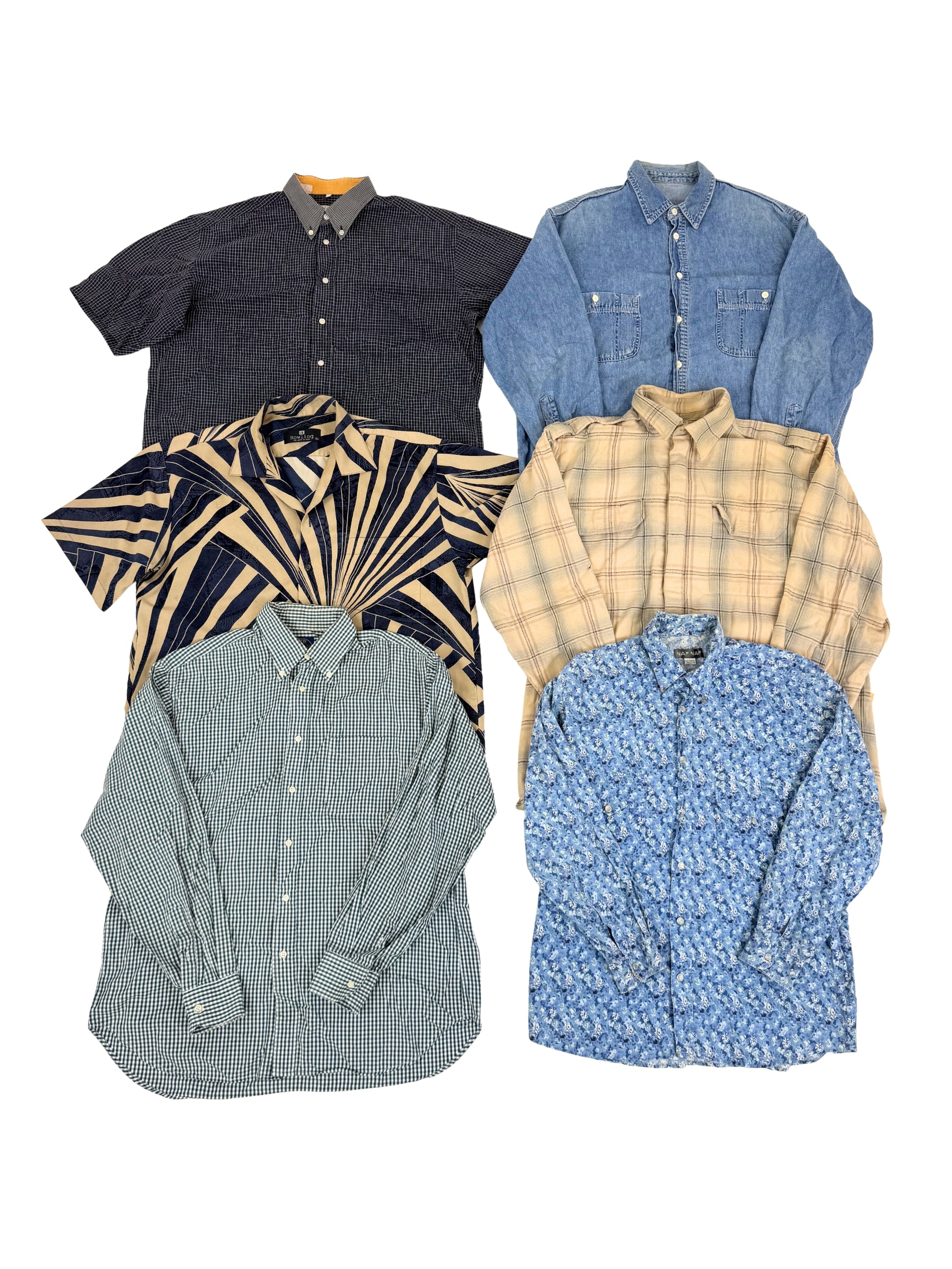 grade-b-vetements-chemise-manches-courtes-longues-chemises-legere-epaisse-costume-flanelle-ete-hiver-printemps-automne-vintage-homme-femme-vintage-80-90-vetement-grossiste-friperie-wholesaler-seconde-main-marque-occasion-textile-piece-80-90-2000-2010-french-pick-reseller-vinted