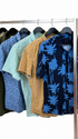Mix-chemises-a-manches-courtes-col-motifs-rayes-carreaux-unies-couleurs-costume-moderne-homme-ete-hiver-vetement-vintage-grossiste-friperie-wholesaler-seconde-main-marque-occasion-revente-textile-piece-80-90-2000-2010-Y2K-french-pick-reseller-vinted