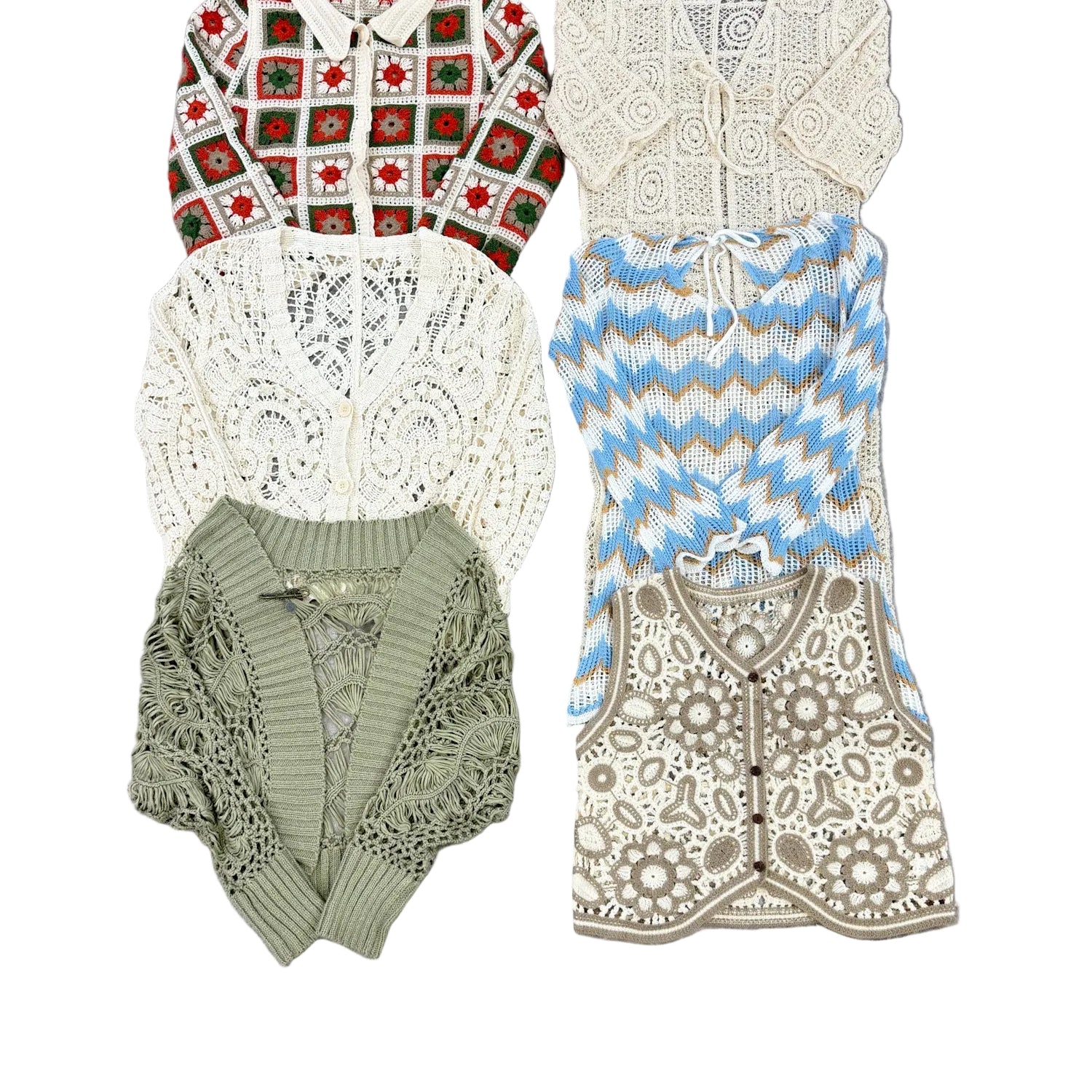 mix-crochet-maille-laine-ete-tenue-plage-mer-motifs-fleurs-top-gilet-robe-jupe-vetements-tenues-soiree-femme-vintage-moderne-vetement-grossiste-friperie-wholesaler-seconde-main-marque-occasion-textile-piece-annees-80-90-2000-2010-french-pick-reseller-vinted