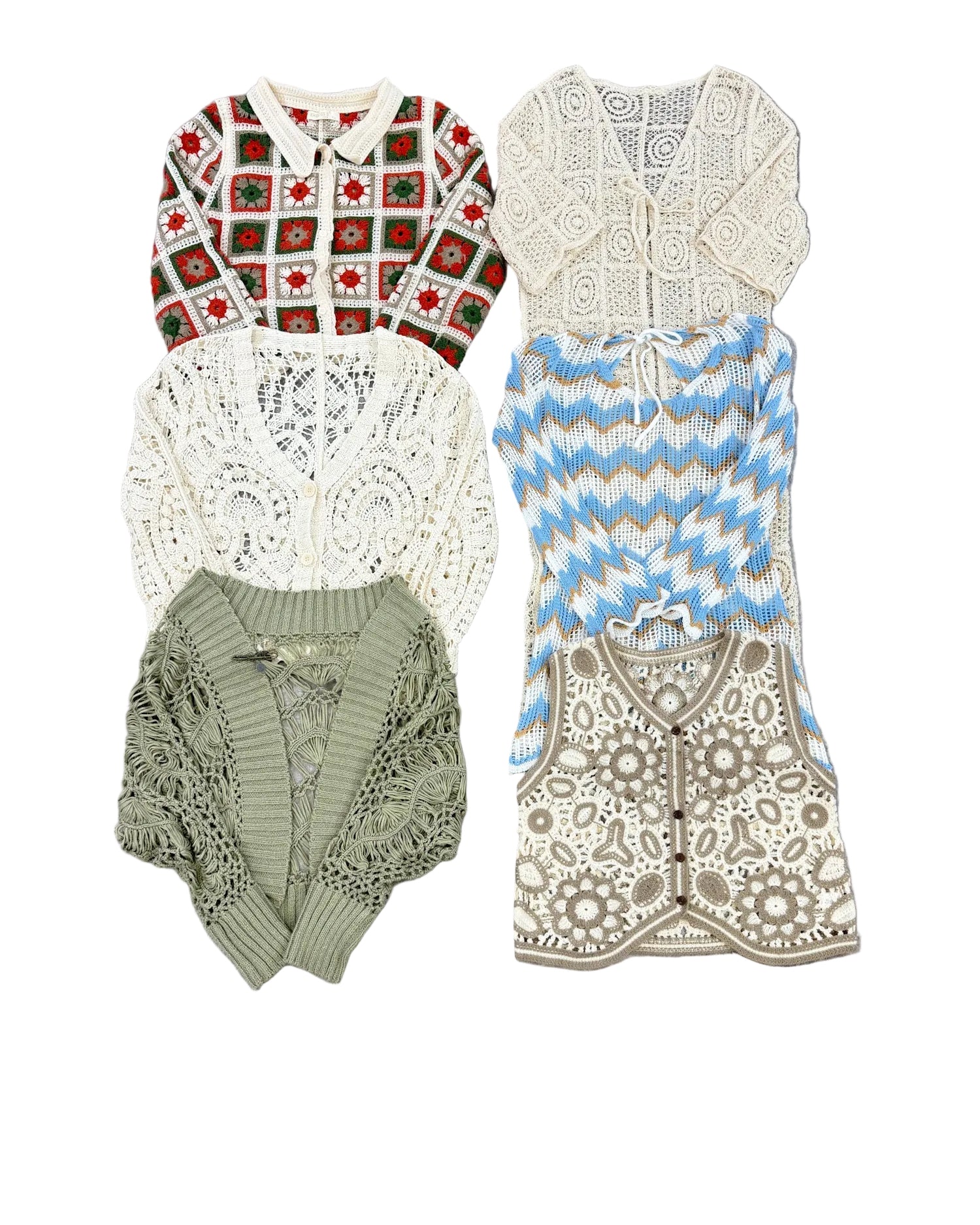 mix-crochet-maille-laine-ete-tenue-plage-mer-motifs-fleurs-top-gilet-robe-jupe-vetements-tenues-soiree-femme-vintage-moderne-vetement-grossiste-friperie-wholesaler-seconde-main-marque-occasion-textile-piece-annees-80-90-2000-2010-french-pick-reseller-vinted