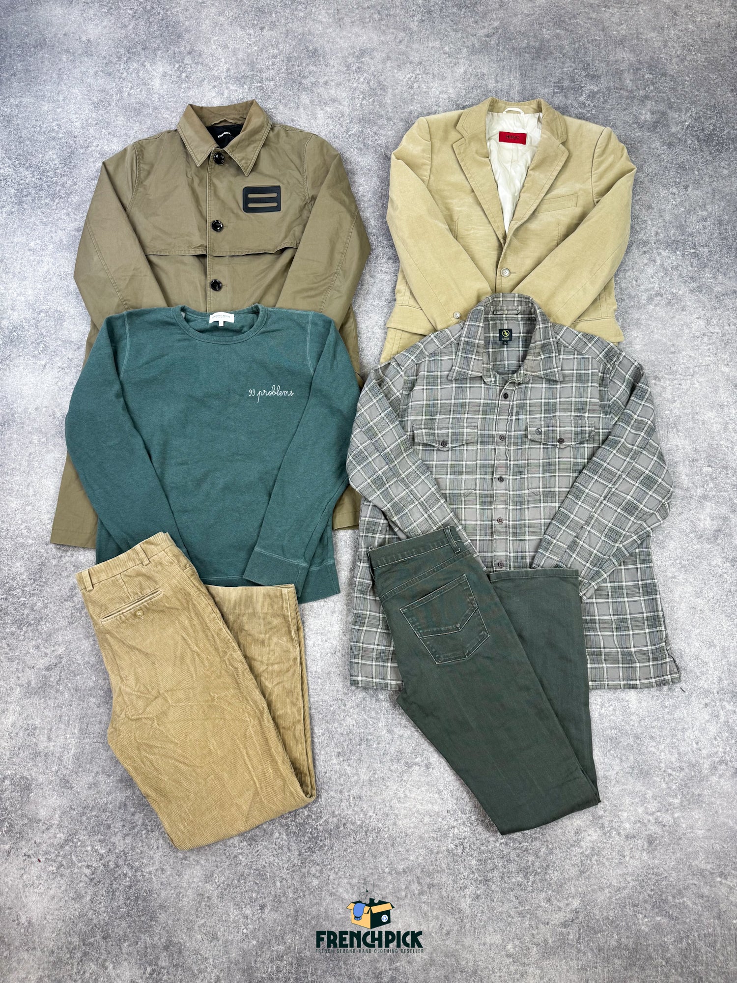 vetements-haut-de-game-Cos-Sandro-Diesel-IKKS-Aigle-The-Kooples-Gant-Calvin-Klein-Pierre-Cardin-Hugo-Boss-homme-femme-moderne-vetement-grossiste-friperie-wholesaler-seconde-main-occasion-textile-piece-80-90-2000-2010-french-pick