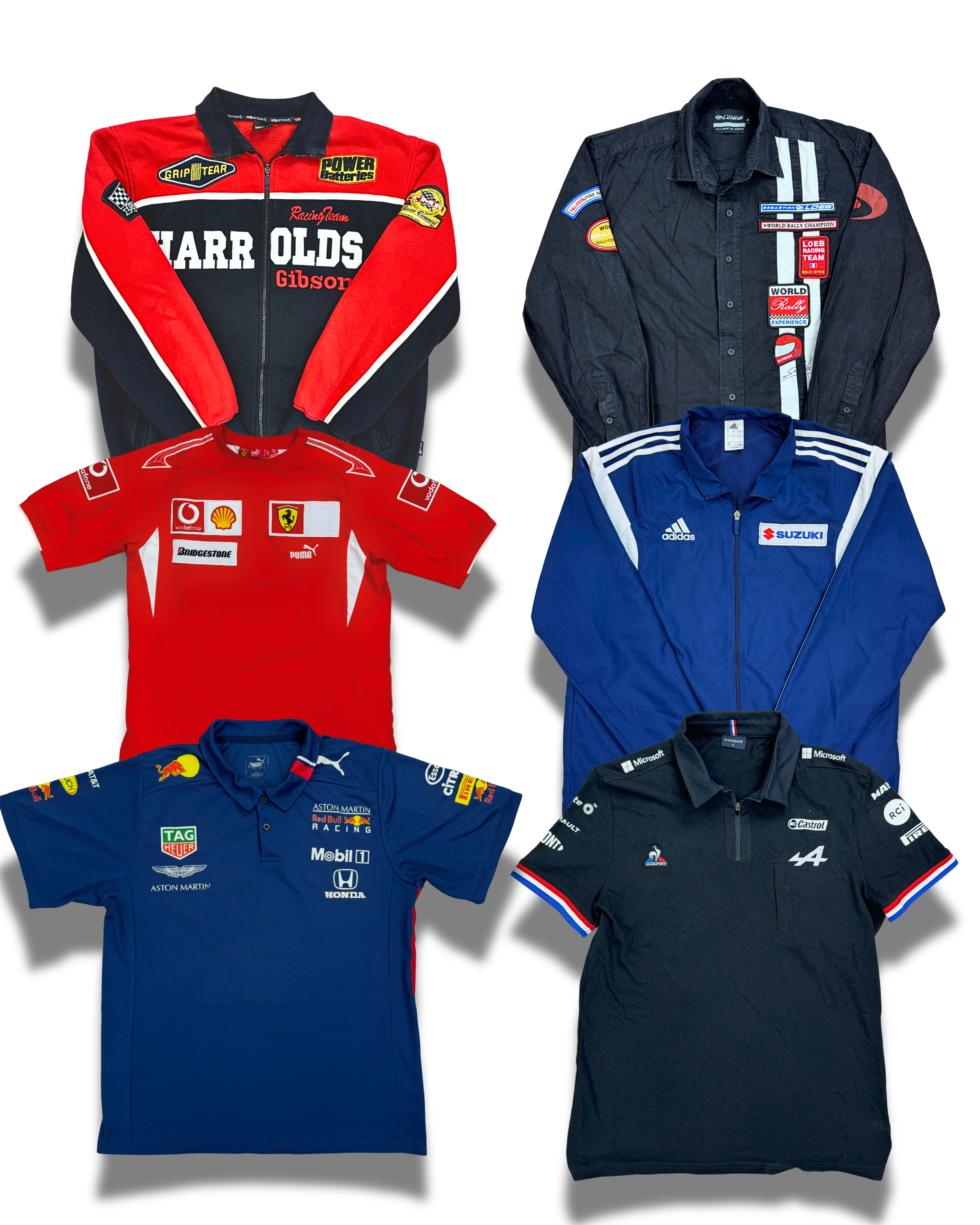 mix-racing-course-marque-de-voiture-formule-1-partenaire-sponsor-honda-infiniti-nissan-ferrari-porsche-car-brand-t-shirt-pull-veste-col-camioneur-homme-femme-moderne-vetements-vintage-moderne-grossiste-friperie-fripe-homme-femme-wholesaler-seconde-main-marque-occasion-textile-piece-annees-80-90-2000-2010-french-pick-reseller-vinted-reseller-vinted-vente-en-ligne