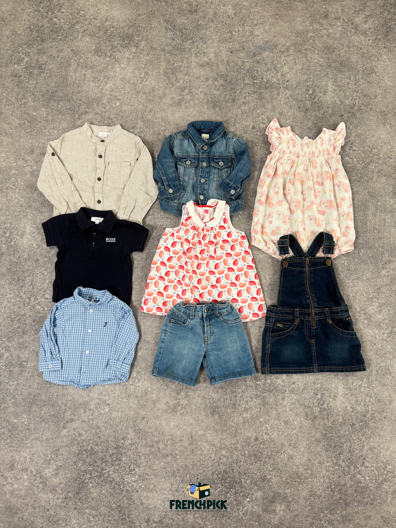 enfant-0-3-ans-ete-pantalon-tee-shirt-robe-shorts-combinaison-jupes-polo-grossiste-vintage-moderne-vetement-friperie-wholesaler-seconde-main-80-90-2000-2010-french-pick
